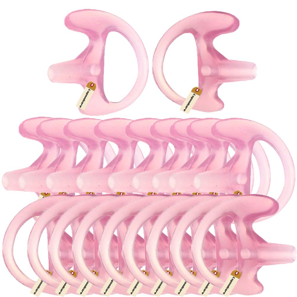 Lsgoodcare 10 Pairs Radio Replacement Earmold Earbud Left And Right Ear Piece Pink Medium For Two Way Radio Acoustic Coil Tube Earpiece   Open Ear Insert Walkie Talkie Earmould Ear Bud Soft Silicone