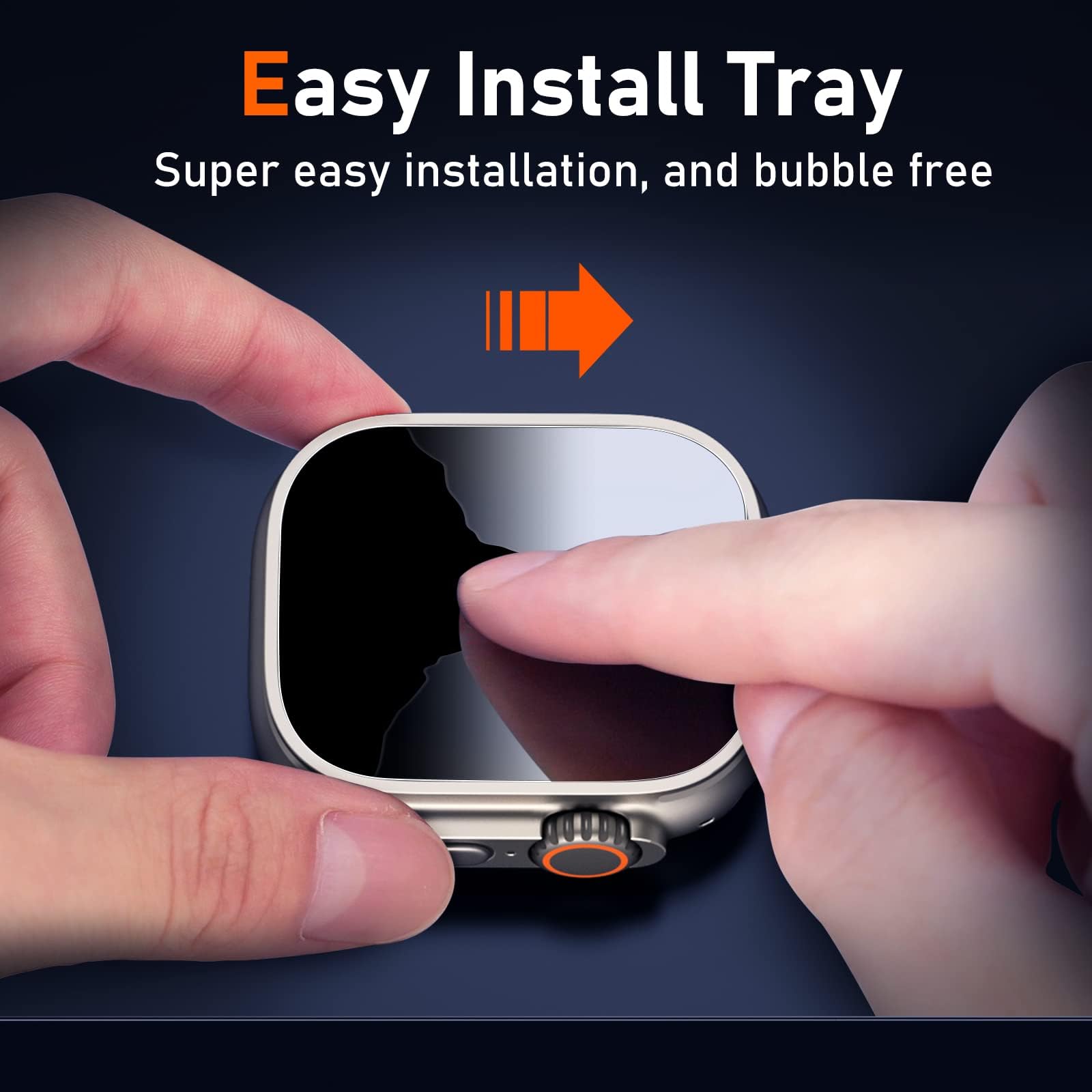 Uyiton For Apple Watch Ultra 2/ Apple Watch Ultra Screen Protector 49Mm, Iwatch Ultra Screen Protector Tempered Glass [Case Frie