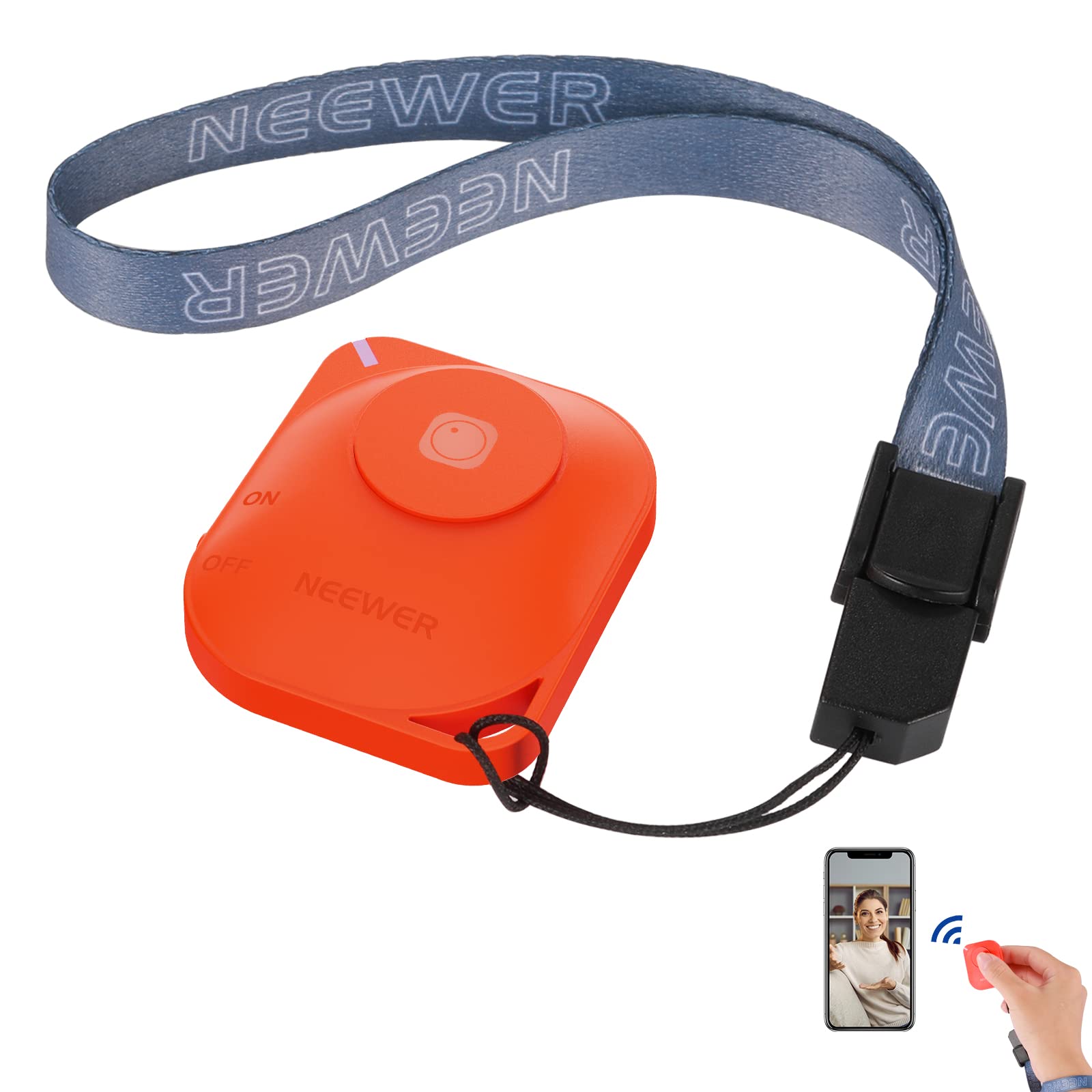 NEEWER Wireless RT116 Bluetooth Remote Camera Shutter Release Control with Lanyard, Compatible with iPhone iPad Android Smartpho