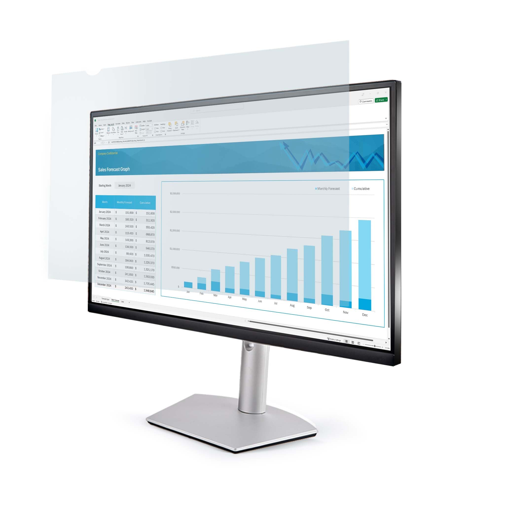 24-Inch 16:9 Anti-Blue Light Filter, Bluelight Screen Filter For 24In Computer M