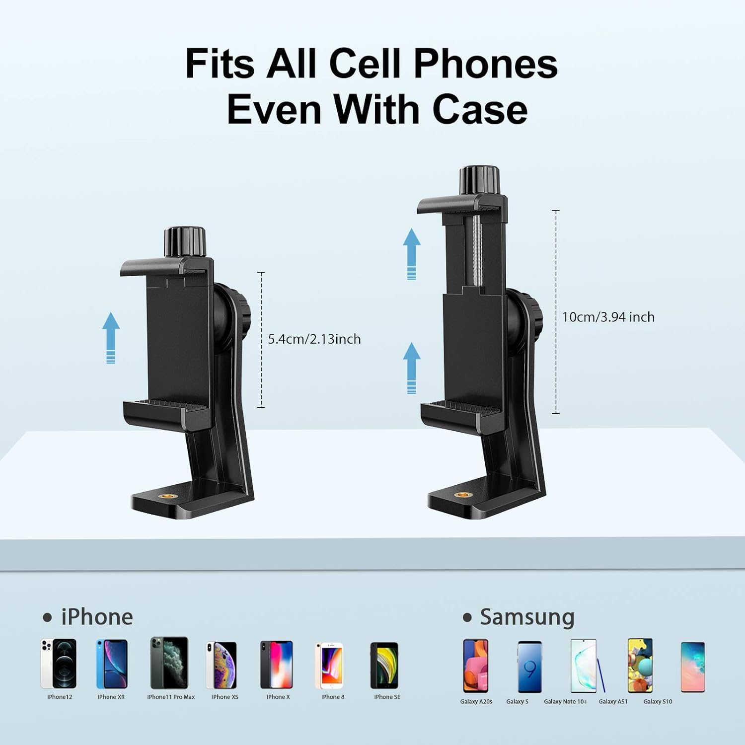 Acuvar Rotating Cell Phone Tripod Mount Adapter With Tripod Quick Release Ball Head 360 Rotatable For Universal Smartphone Samsu