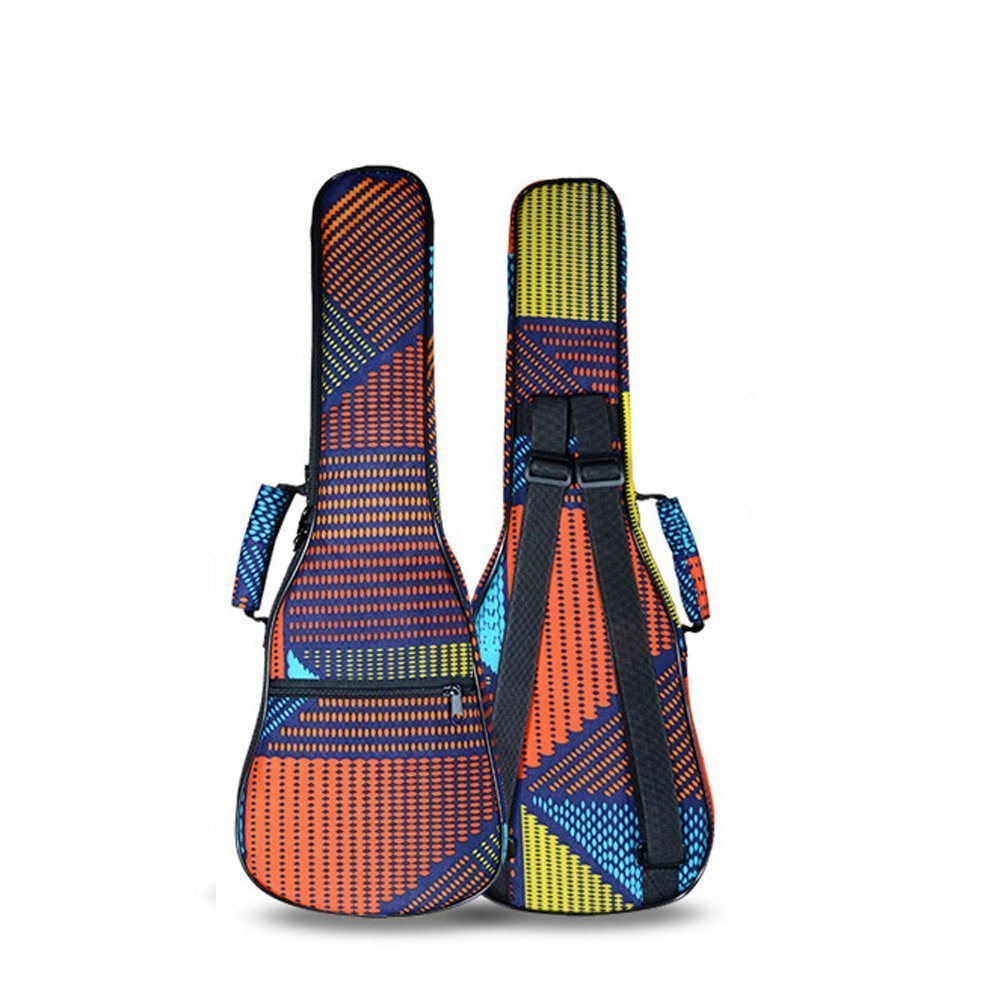 HOT SEAL 10MM Sponge Padding Waterproof Durable Colorful Conventional Ukulele Case Bag with Storage (23/24 Inch, Geometry)