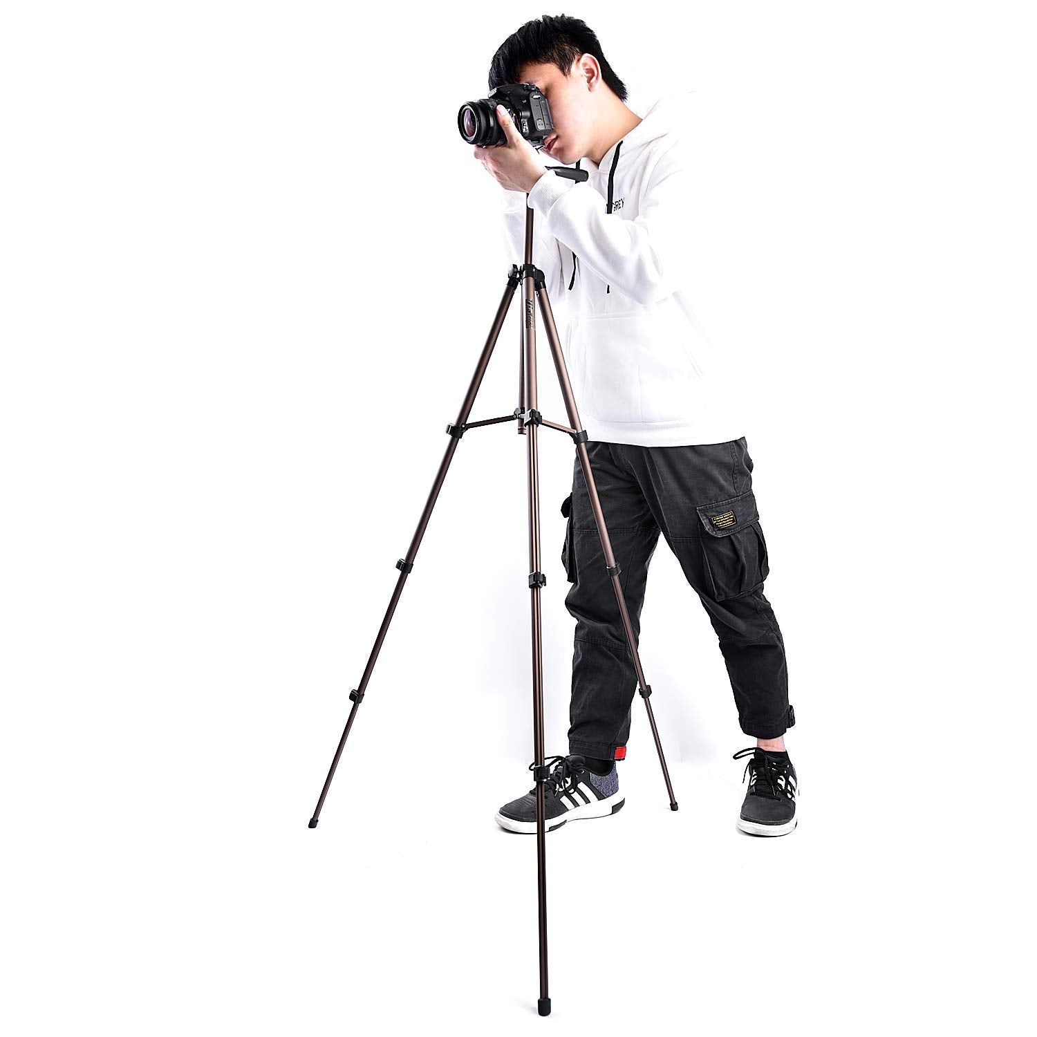 Fosoto 50 Inches Camera Tripod With Universal Tablet Holder Mount Compatible For Ipad Air,Ipad 4 3 2,Ipad Mini,Samsung Galaxy Ta