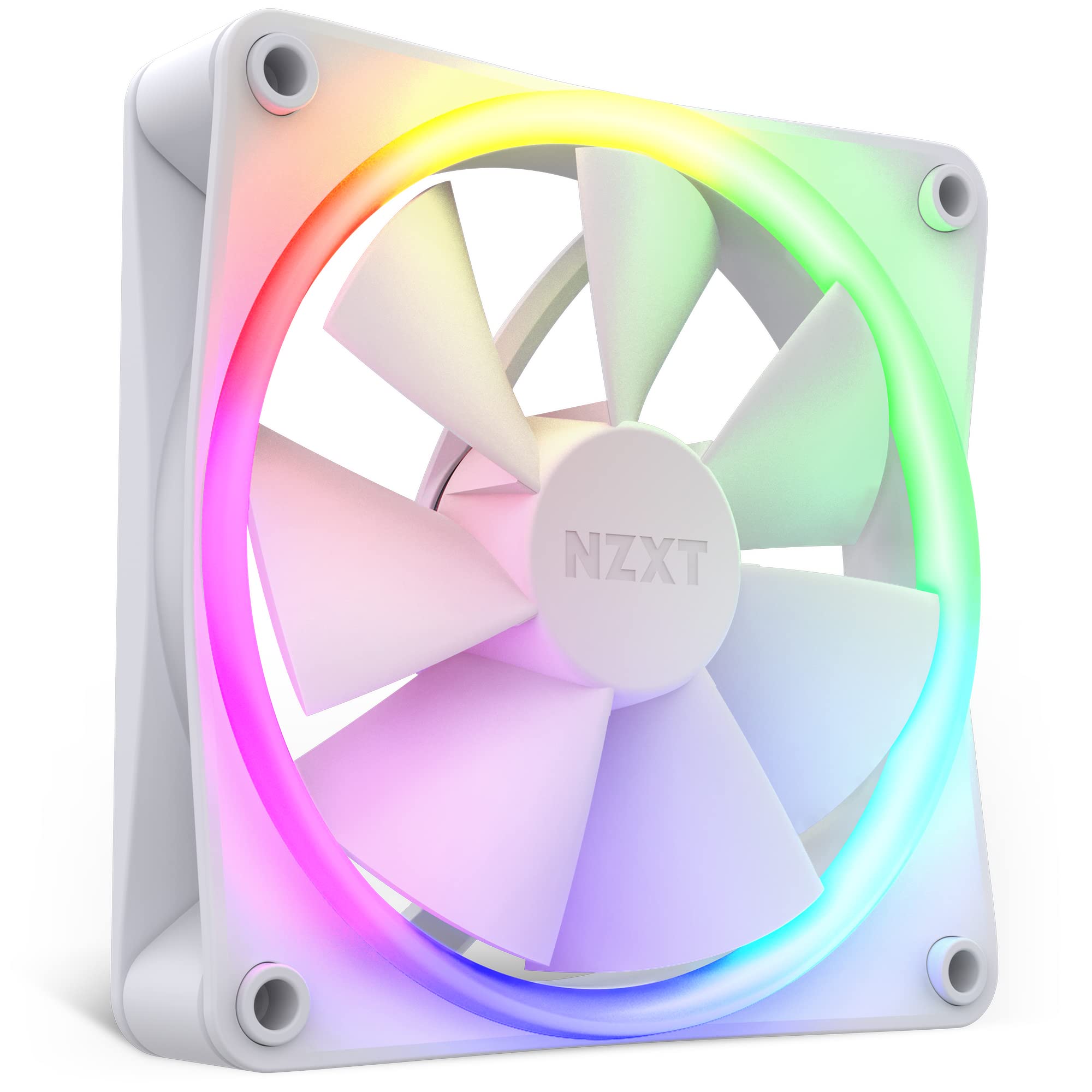 Nzxt F120 Rgb Fans   Rf R12Sf W1   Advanced Rgb Lighting Customization   Whisper Quiet Cooling   Single (Rgb Fan & Controller Re
