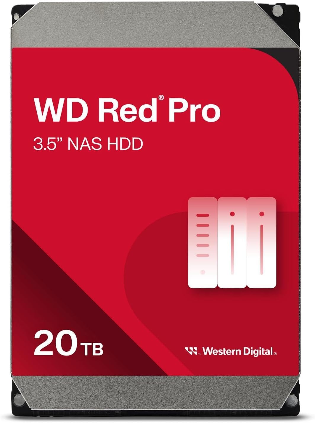Western Digital 20TB WD Red Pro NAS Internal Hard Drive HDD - 7200 RPM, SATA 6 Gb/s, CMR, 512 MB Cache, 3.5 - WD202KFGX