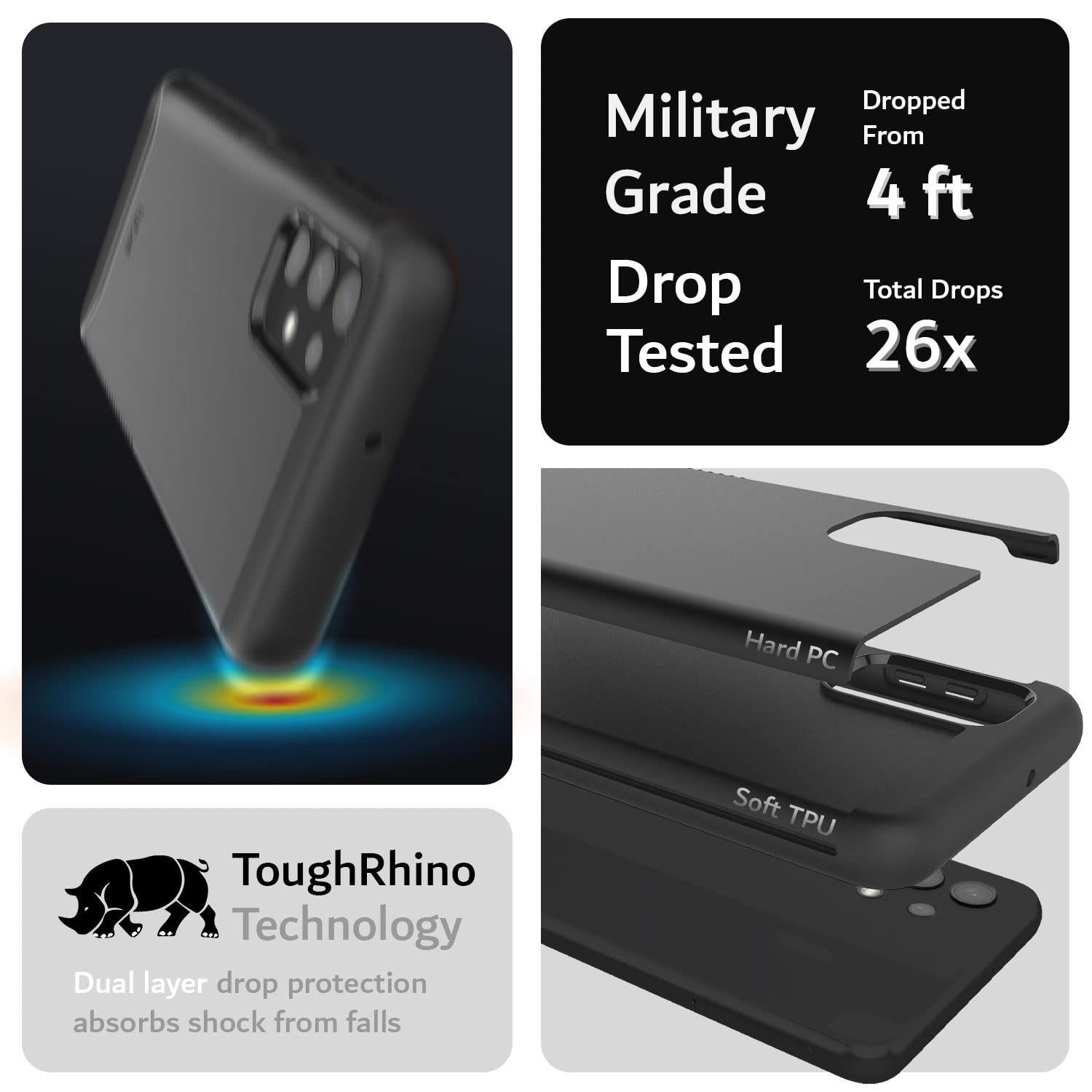 Tudia Dualshield Designed For Samsung Galaxy A32 5G Case, [Merge] Shockproof Military Grade Slim Dual Layer Hard Pc Soft Tpu Pro