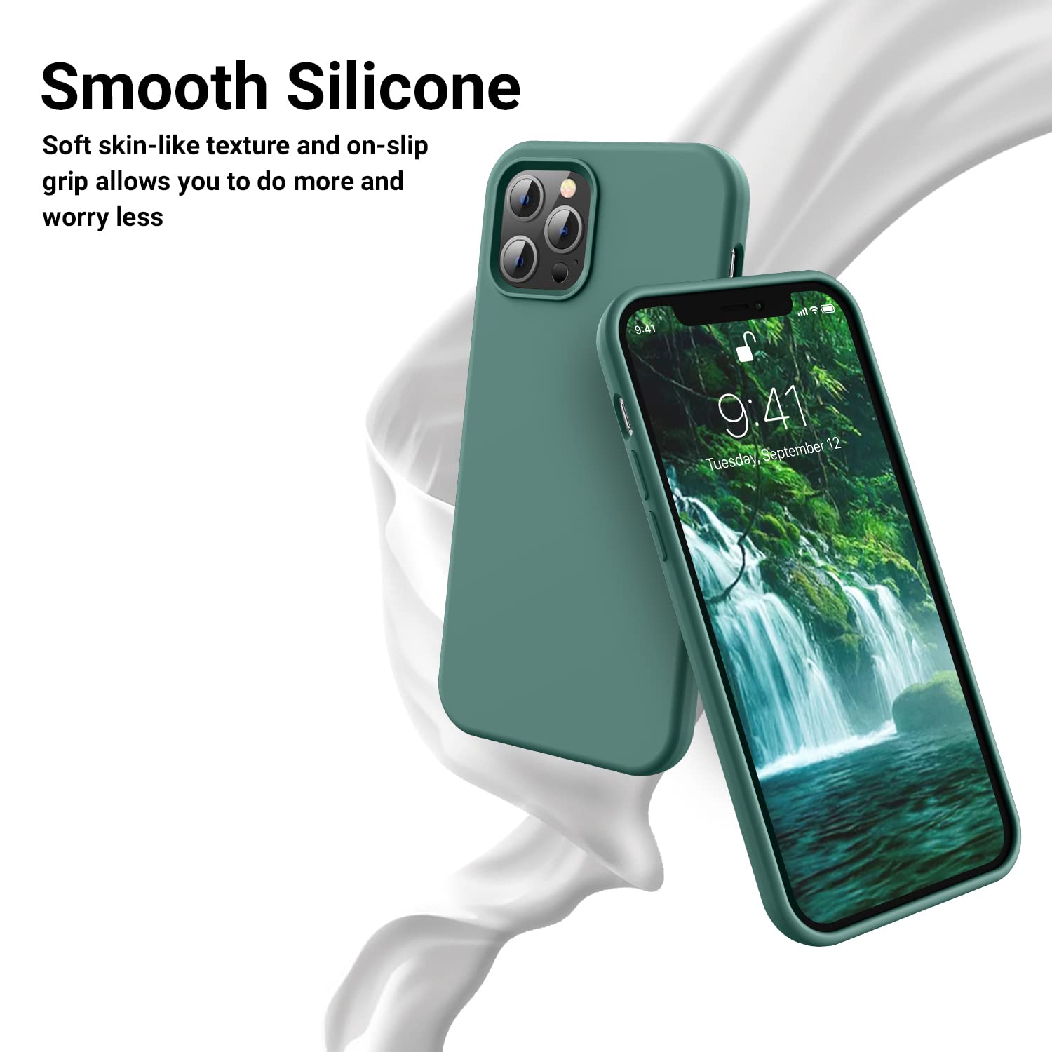 Otofly Compatible With Iphone 12 Pro Max Case,[Military Grade Drop Protection] [Anti Scratch Microfiber Lining] Silicone Shockpr