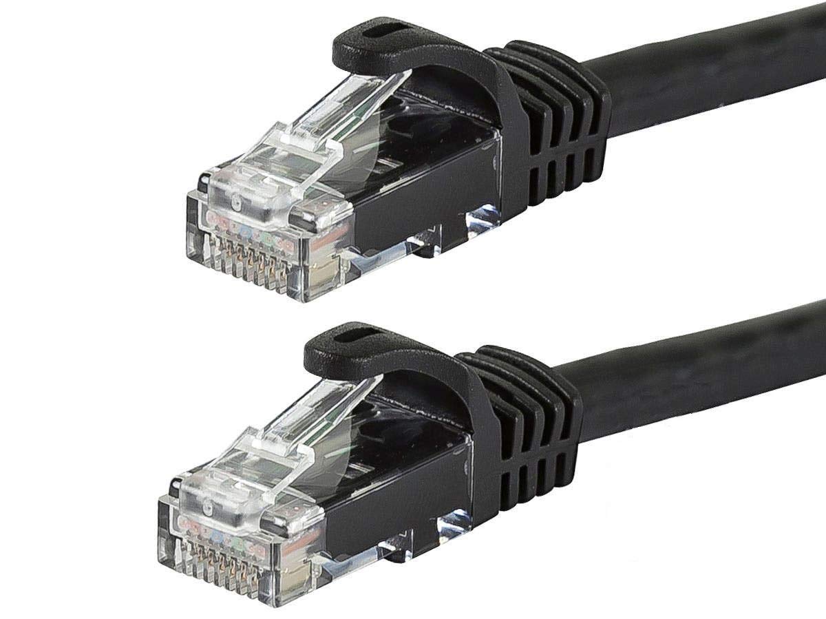 Monoprice Cat6 7Ft Black 12 Pk Patch Cable Utp 24Awg 550Mhz Pure Bare Copper Snagless Rj45 Flexboot Series Ethernet Cable