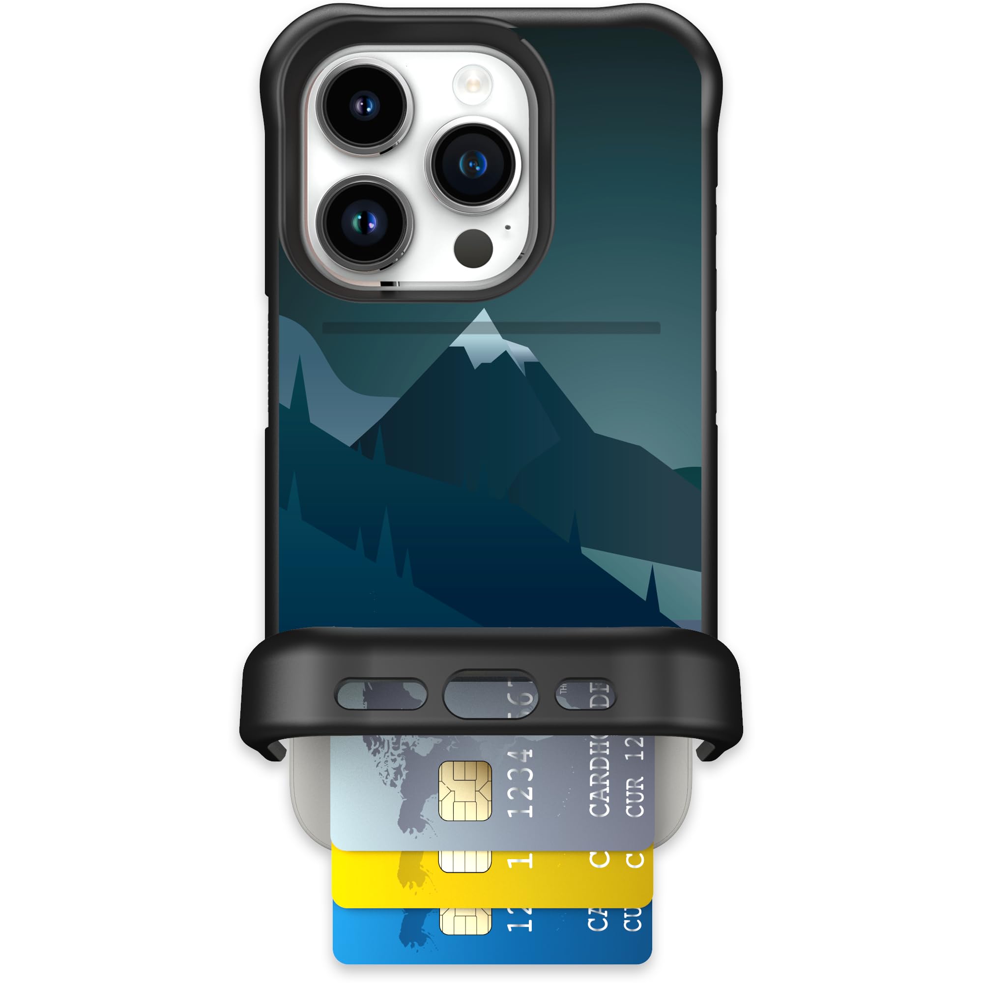 Scooch for iPhone 15 Pro Case with Card Holder, Wingmate Wallet Case with Hidden Card Slot and RFID Protection, Holds 3 to 4 Car
