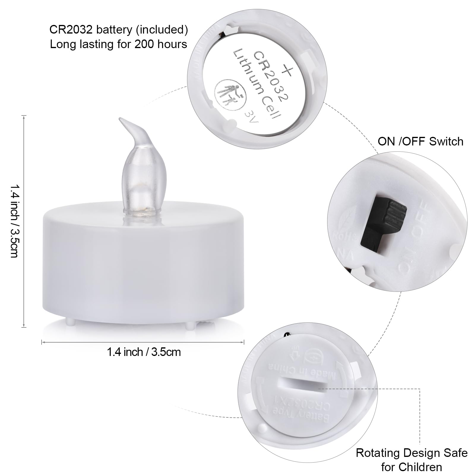 Tea Light, 100 Pack Flameless Led Tea Lights Candles Flickering Red 200+ Hours Battery Powered Tealight Candle. Ideal For Party,