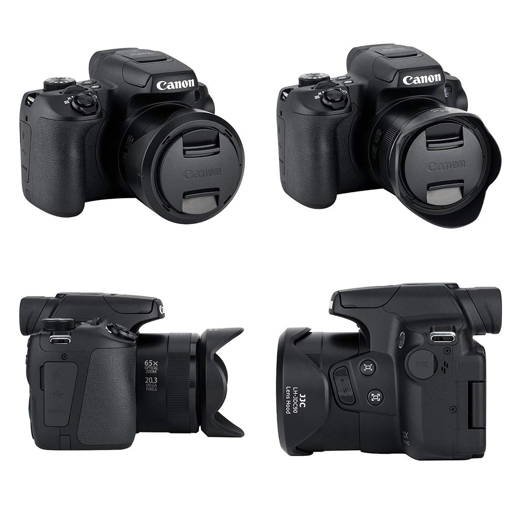 Jjc Reversible Lens Hood Shade Protector For Canon Powershot Sx70 Hs And Sx60 Hs Camera Replaces Canon Lh Dc90