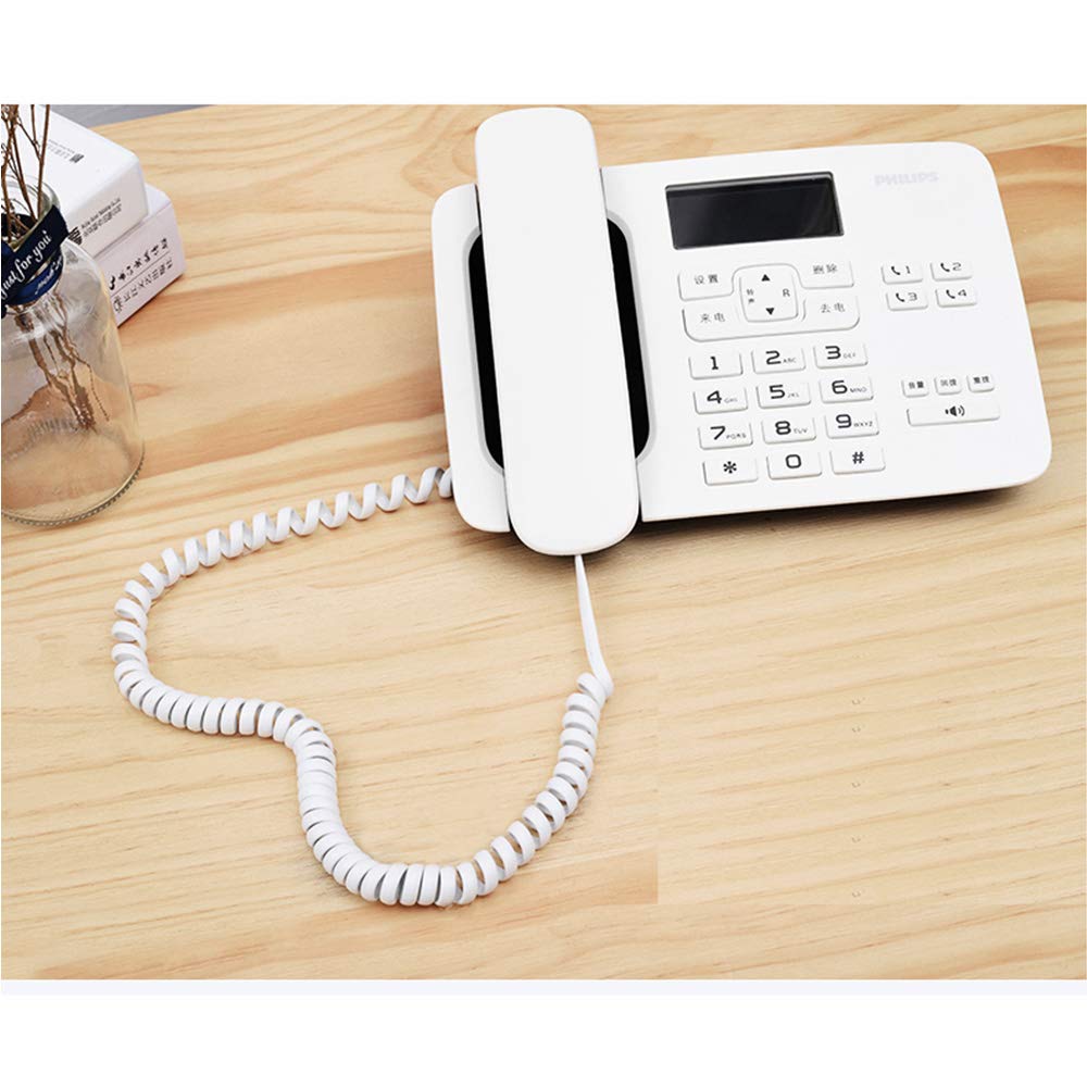 Saisn Telephone Handset Cord Modular Coiled Phone Curly Cable (6 Feet, White)