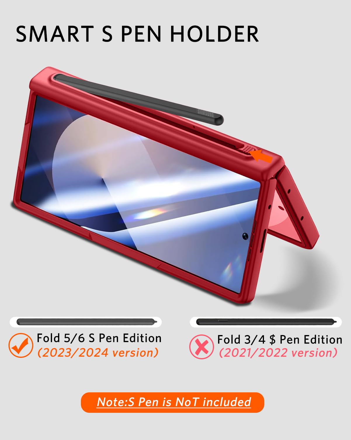 Ninki For Samsung Galaxy Z Fold 6 Case With Screen Protector & Pen Stylus Slot,Shockproof Full Hinge Protection Slim Cover For S