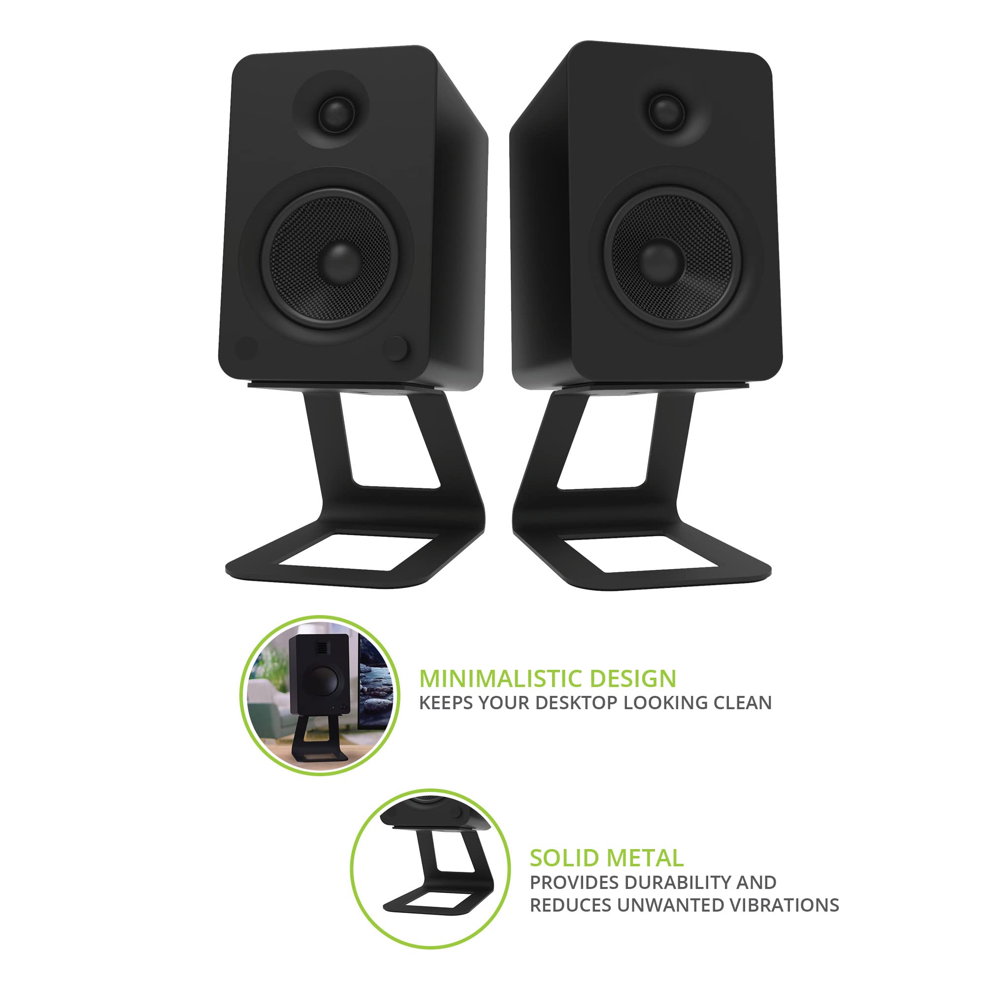 Kanto Se6 Elevated Desktop Speaker Stands For Large Bookshelf Speakers & Full Size 5    7    Studio Monitors | 6.9    Tall | Sup