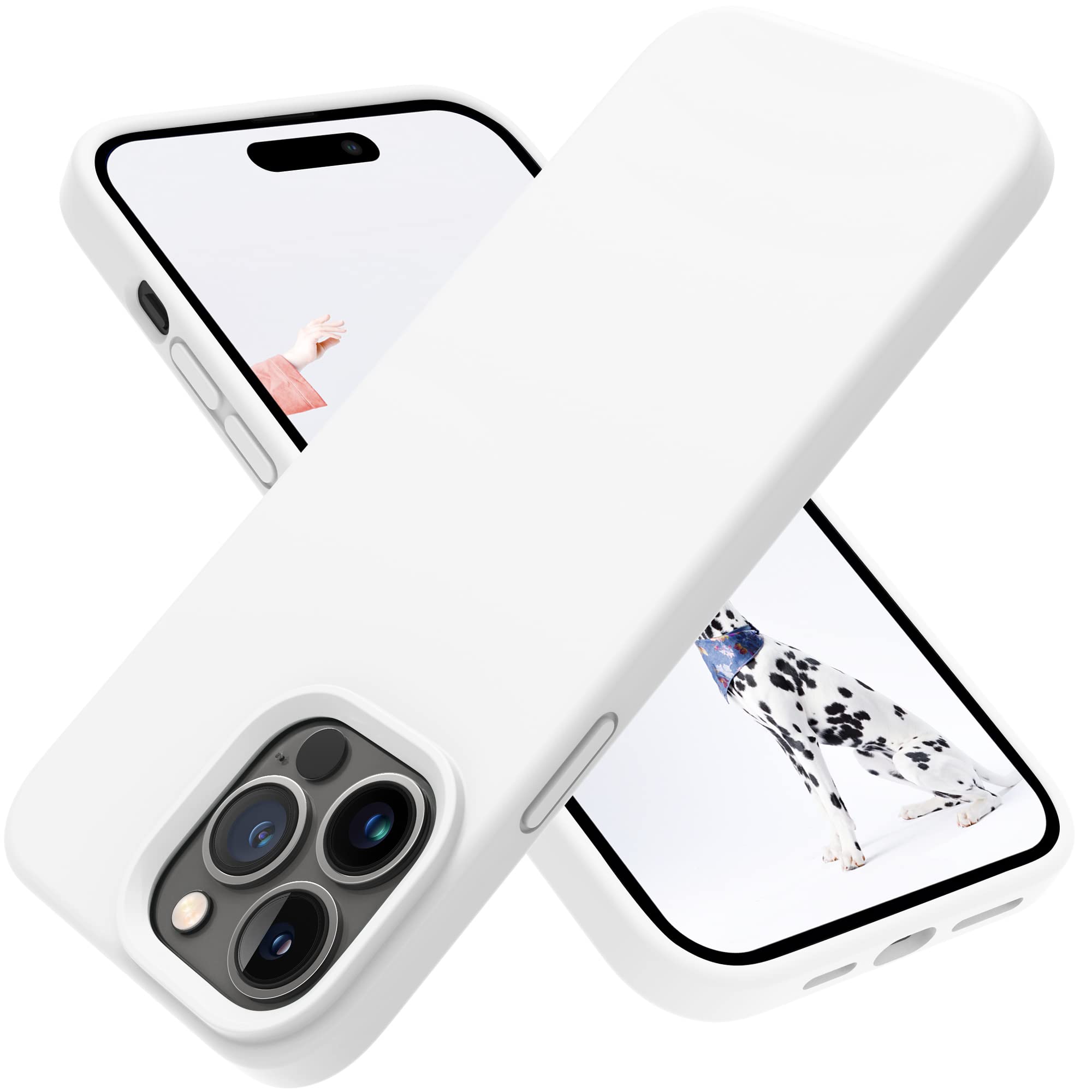 Otofly Designed For Iphone 14 Pro Case, Silicone Shockproof Slim Thin Phone Case For Iphone 14 Pro 6.1 Inch (White)