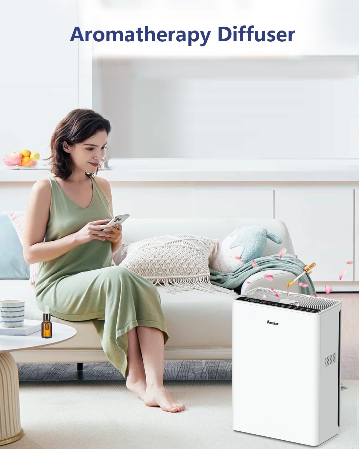 Vewior Air Purifiers For Home Large Room Up To 1730 Sqft H13 Hepa Air Purifiers Filter With Fragrance Sponge Timer Washable Filt