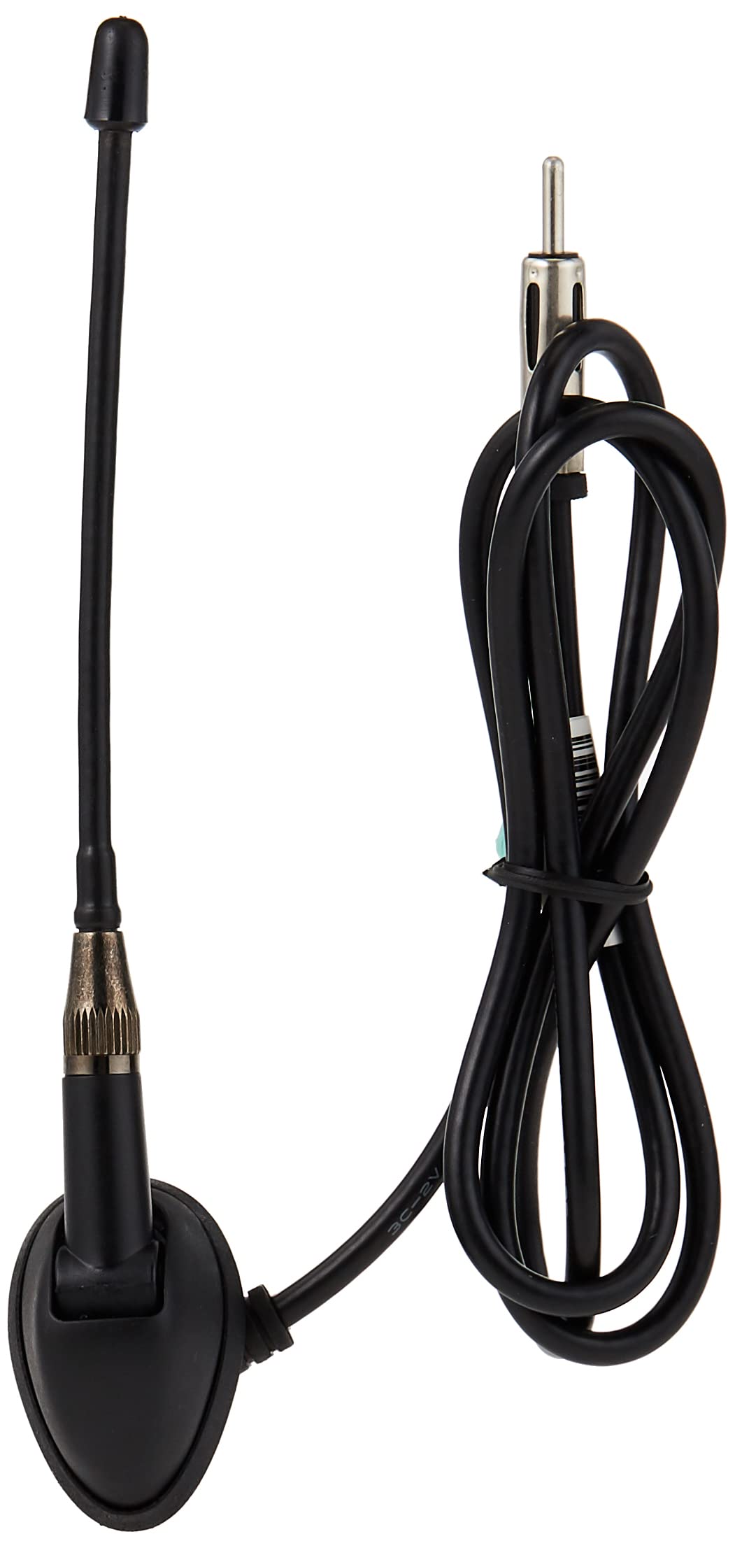 Jensen Jan139 6 Heavy-Duty Universal Top/Side-Mount Rubber Mast Antenna, Black