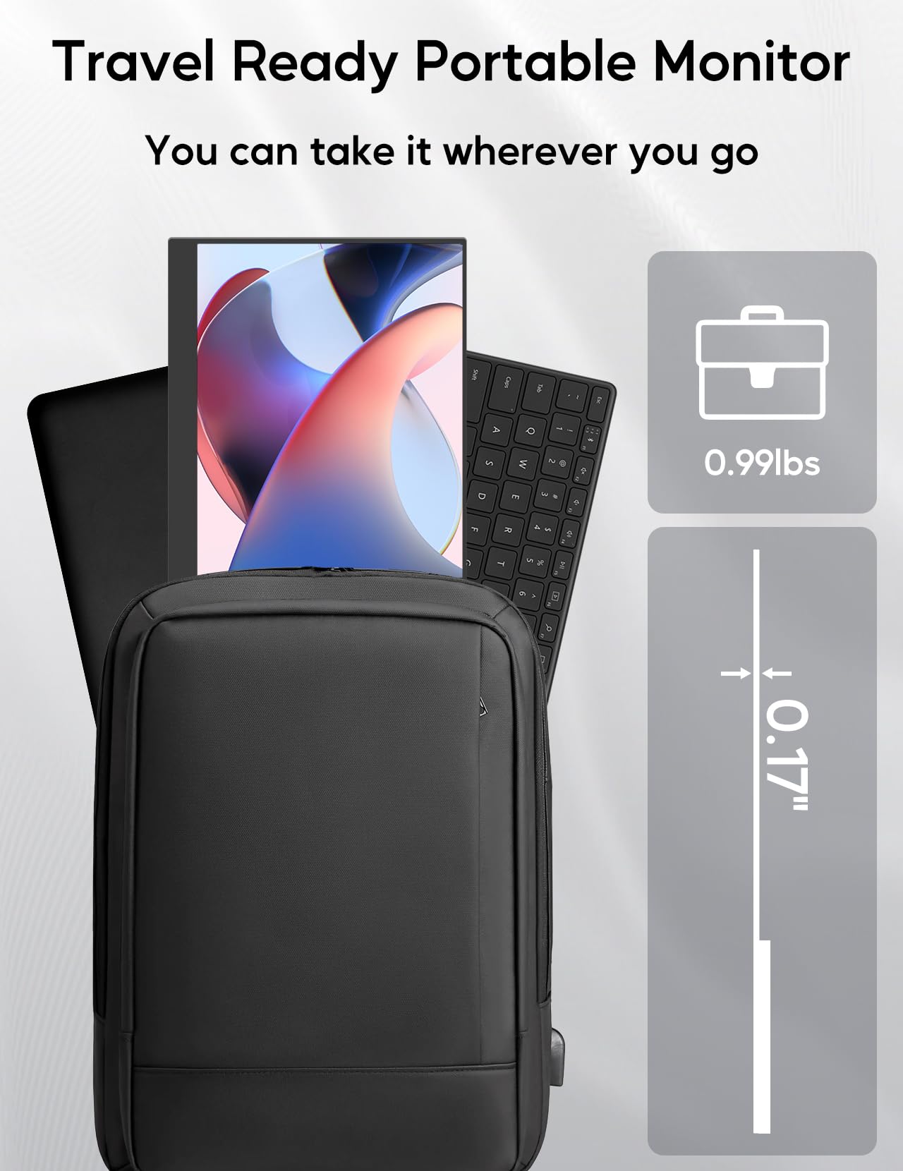 Keeptime 4K Portable Monitor 13.3'' 3840 X 2160 Uhd Usb C Hdmi Laptop Monitor, 100% Srgb Ips Computer Gaming Display Hdr Travel