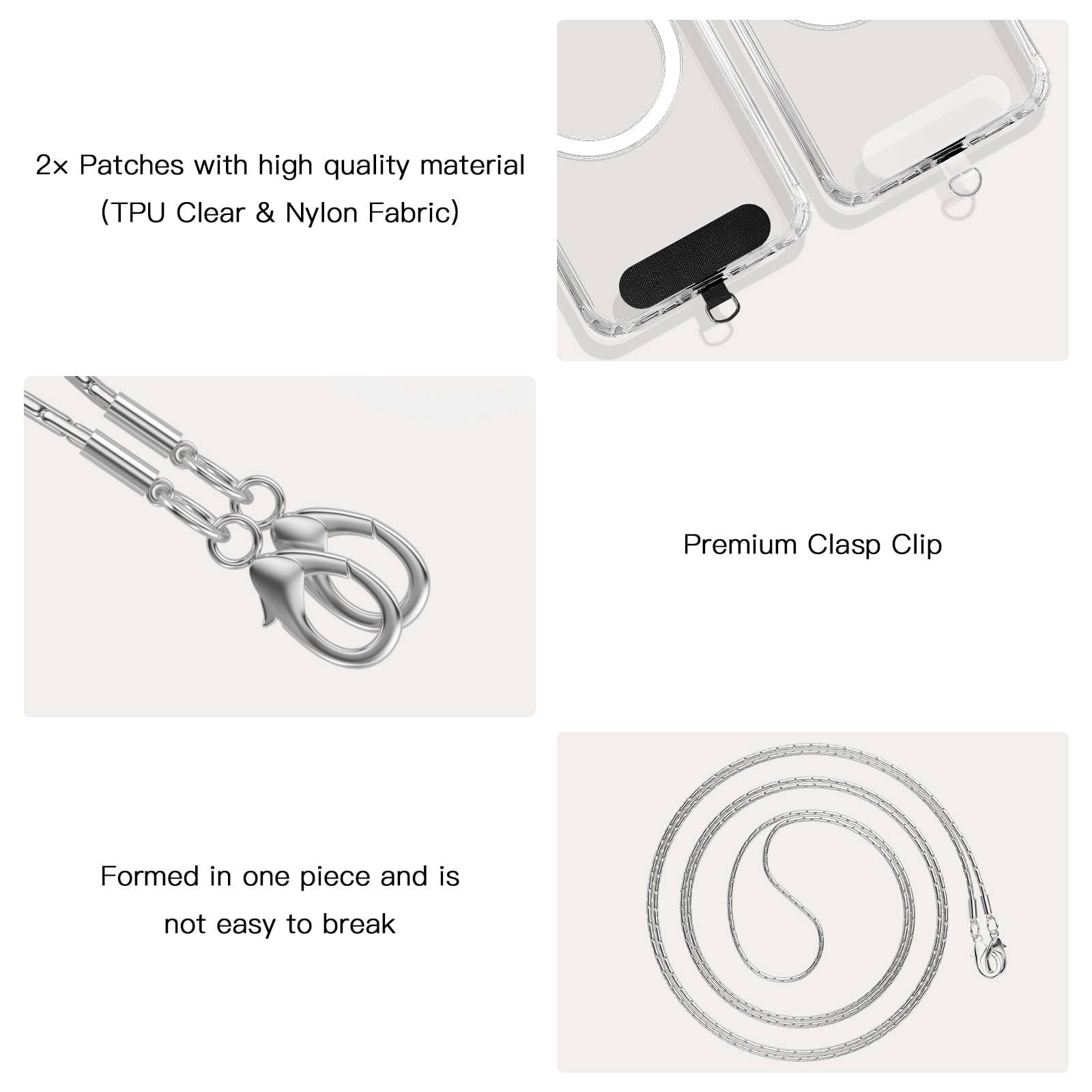 Unnfiko 2Pcs Crossbody Cell Phone Lanyard For Women, Universal Metal Phone Chain Strap Crossbody With Phone Tether Tab (Gold & S