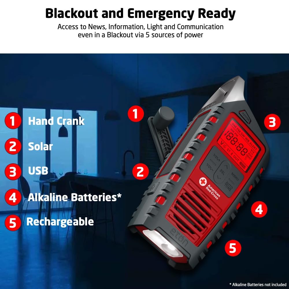 Eton American Red Cross Adventure Series Odyssey- Multi-Powered All-Band Radio (Am/Fm/Noaa/Shortwave) With Bluetooth, Solar Powe