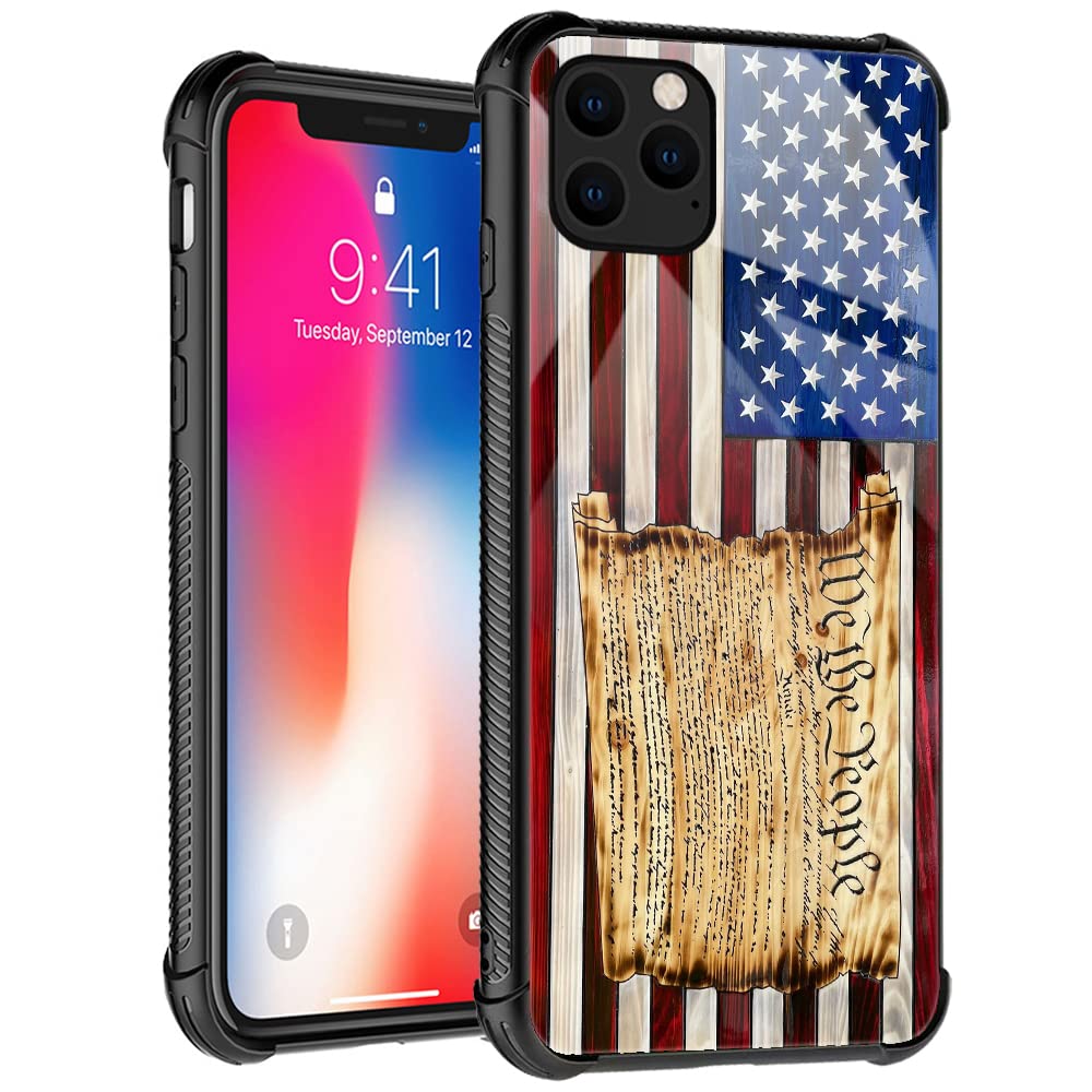 Tnxee Case Compatible With Iphone 13 Pro Case, We The People Old Glory Rustic Wooden American Flag Pattern Design Case For Iphon