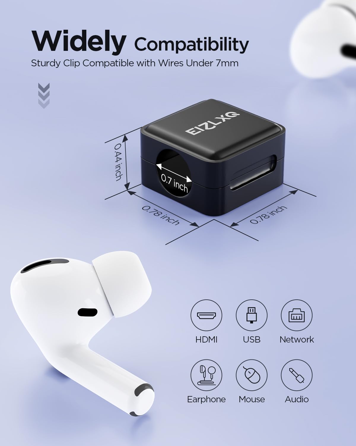 Magnetic Cord Organizer Holder,Eizlxq 8 Pack Under Desk Cable Management,Adhesive Magnetic Cable Clips For Home Office Desk Phon