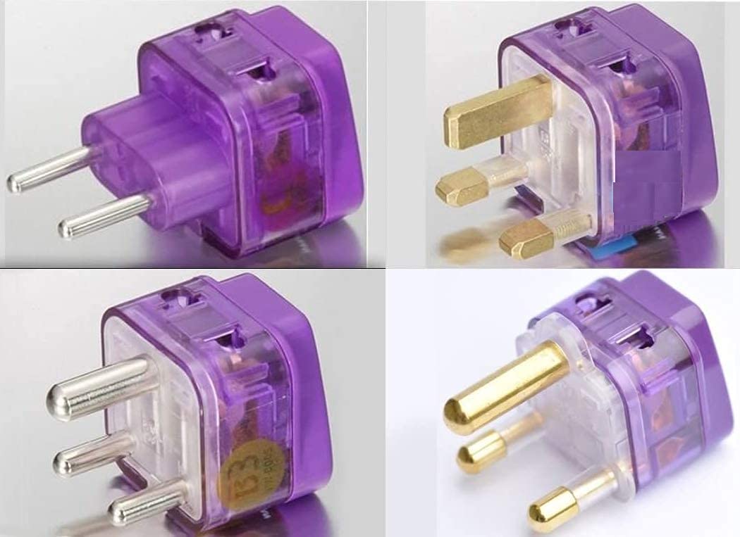 New! 4 Pieces Africa Travel Adapter Pack For All Countries In Africa; South Africa Egypt Morocco Tunisia Kenya Nigeria Tanzania