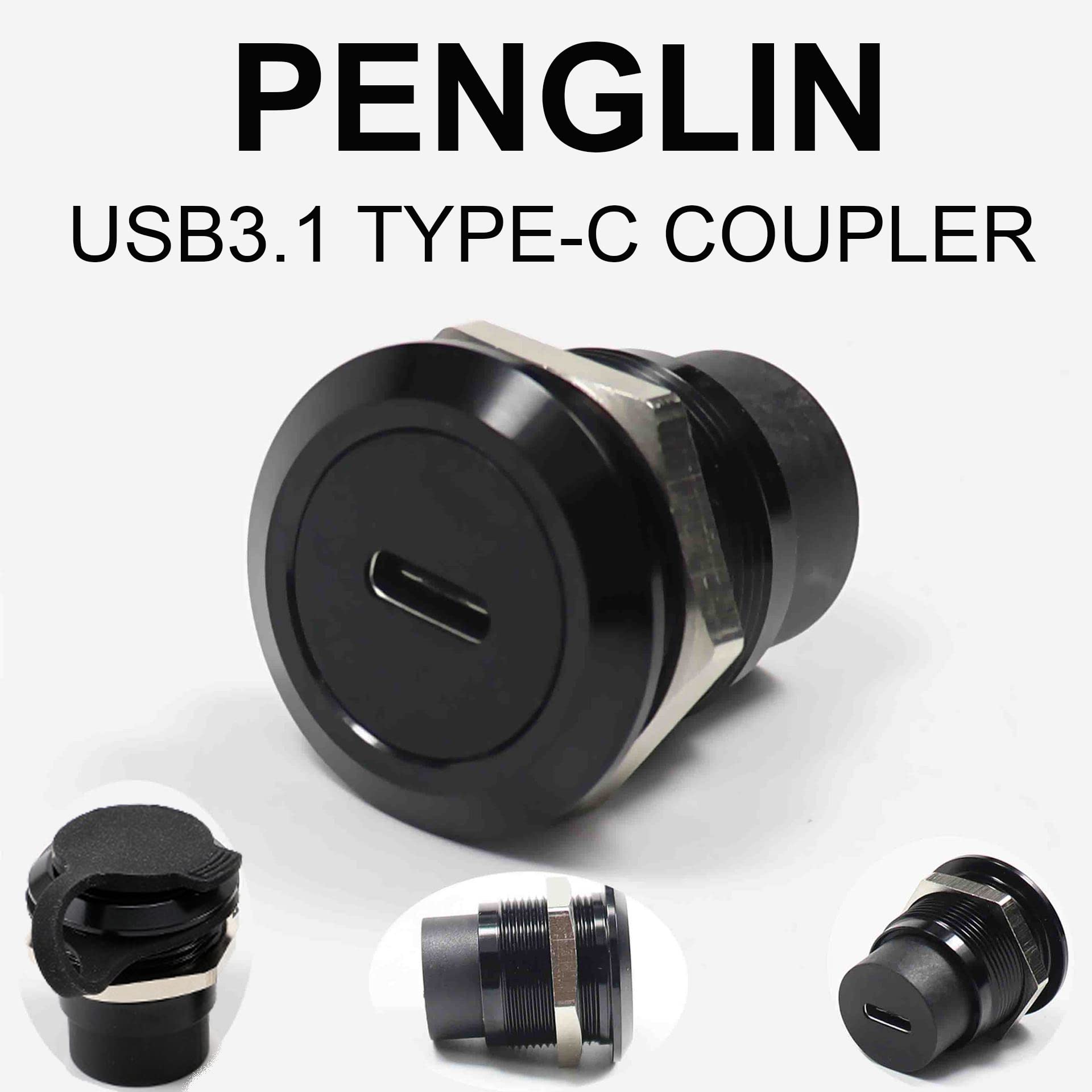 Penglin 5Pcs Usb 3.1 Type C Panel Mount Coupler,Usb C Female To Female Pass Through Converter Adapter For Audio Video Network In