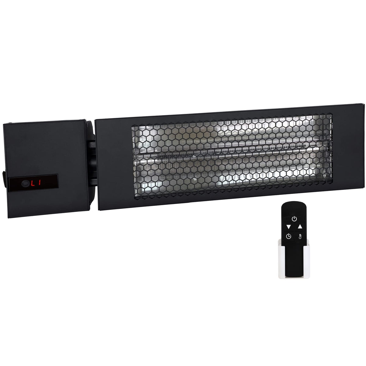 King Rk2415 Rmt Blk Electric Indoor/Outdoor Infrared Radiant Heater W/Remote, 24'', 1500W / 240V