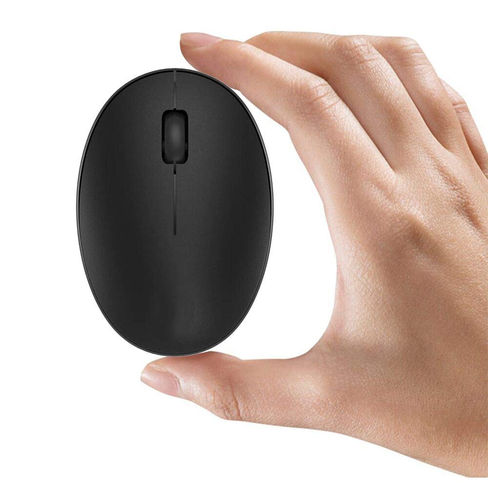 Tenmos Mini Rechargeable Wireless Mouse, 2.4Ghz Optical Travel Mouse Silent Wireless Computer Mice With Usb Receiver, Auto Sleeping, 3 Buttons, 1000 Dpi Compatible With Laptop, Pc, Chromebook (Black)