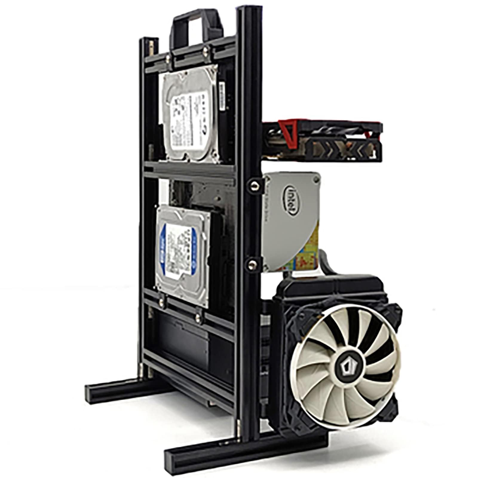 Atx Matx Itx Pc Test Bench Motherboard Stand Open Frame Air Pc Case Test Bench Vertical Water Cooling Aluminum Support Vertical
