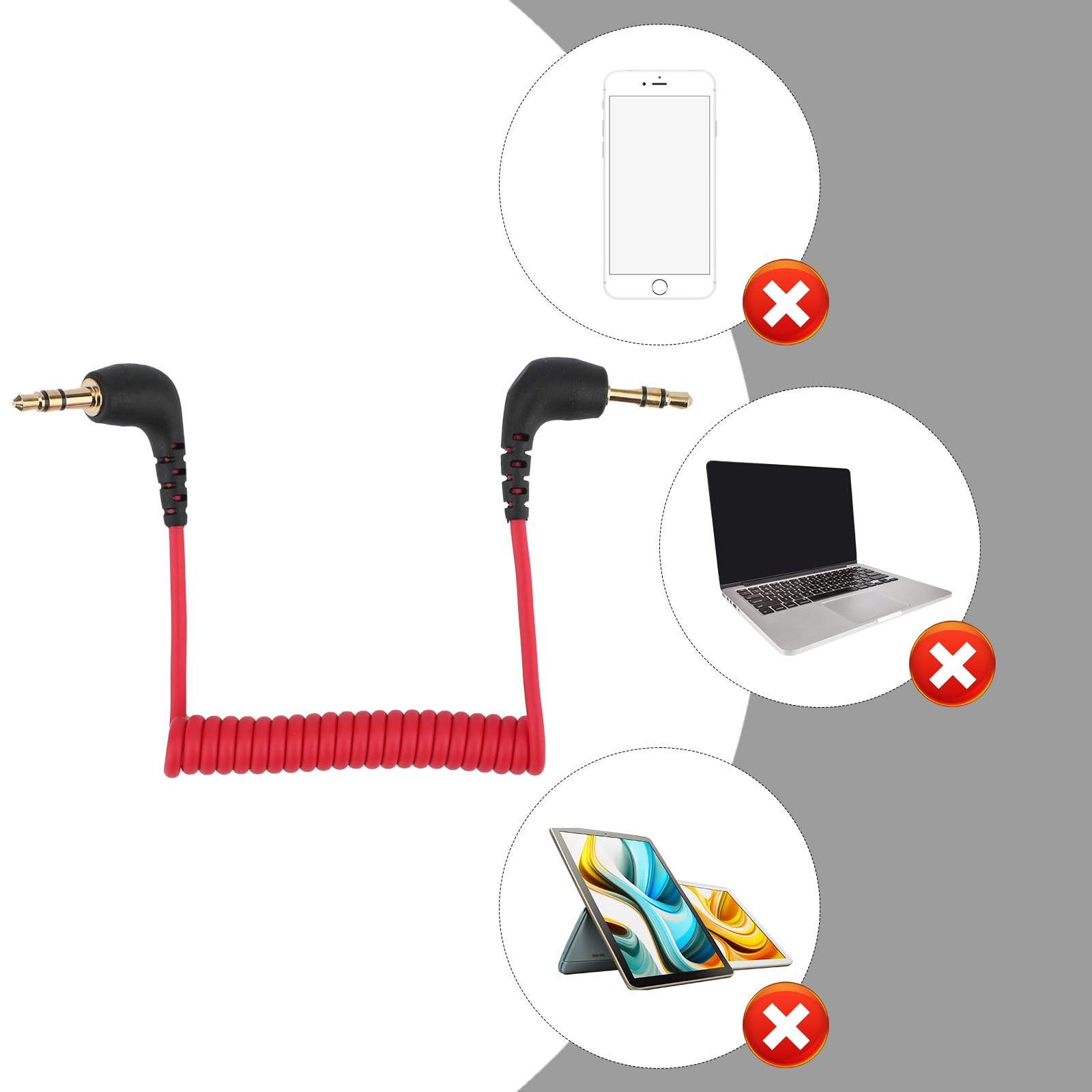 2Pcs 3.5Mm Trs Microphone Cable, Coiled Male To Male Audio Patch Cord Compatible With Dslr Cameras Mic 2 & Rode Microphone Wirel