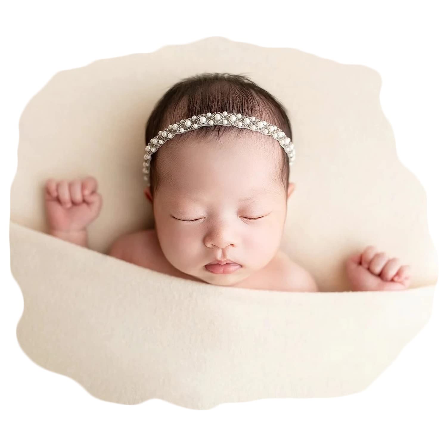 Zeroest Baby Photography Props Headband Newborn Girl Hair Accessories Photo Shoot Outfits Infant Flower Headdress (White 1#)