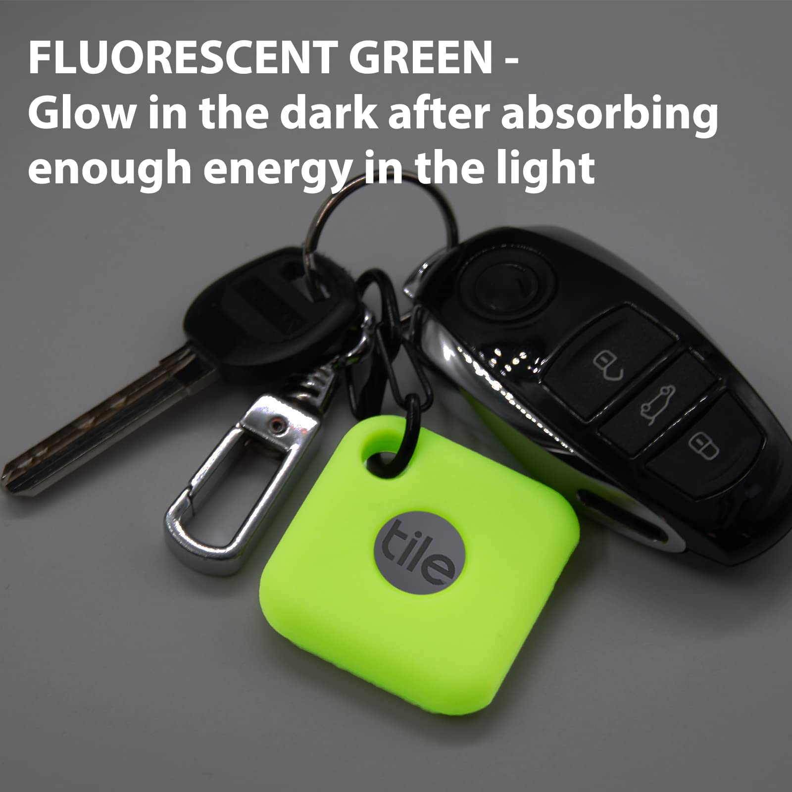 Silicone Case For Tile Pro 2020 & 2018 With Keychains, 2 Pack Anti Scratch Protective Cover With Carabiner (Navy/Fluorescent Gre