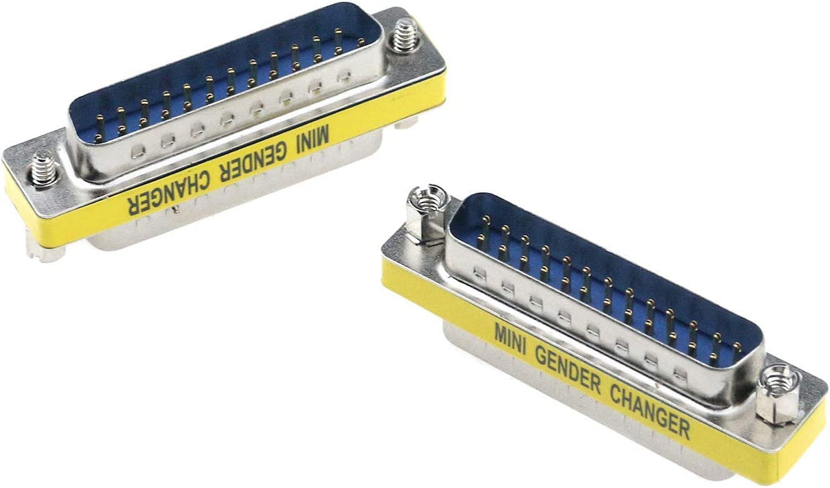 Meiriyfa Db25 25 Pin Gender Changer D Sub 25Pin Coupler Serial Cable Gender Changer Rs232 Vga Adapter Connetor For Applications Pack Of 2 (Male To Male)