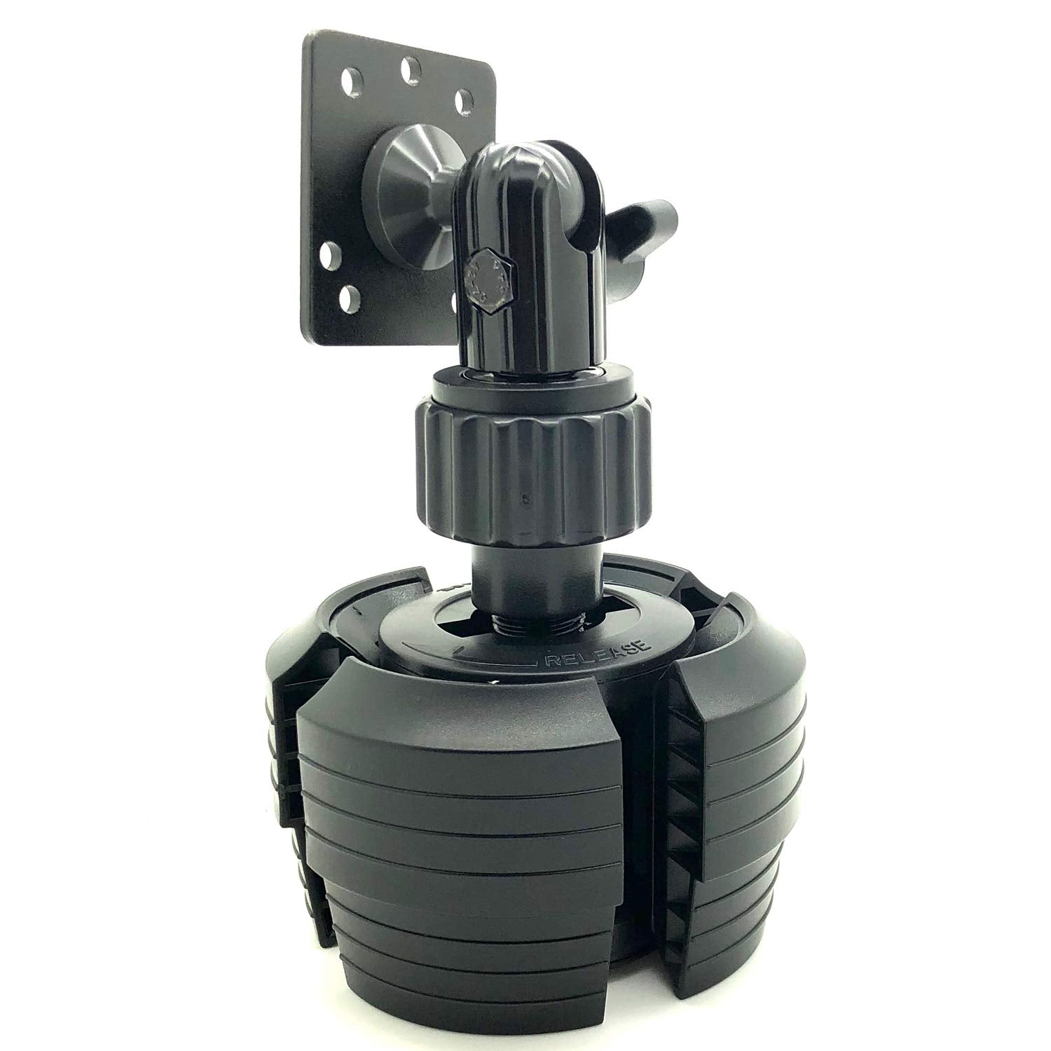 Lycogear Heavy Duty Metal Amps Hole Pattern Eld Drinks Cup Holder Mount Compatible With Ham Cb Pro Satellite Radio & All Univers