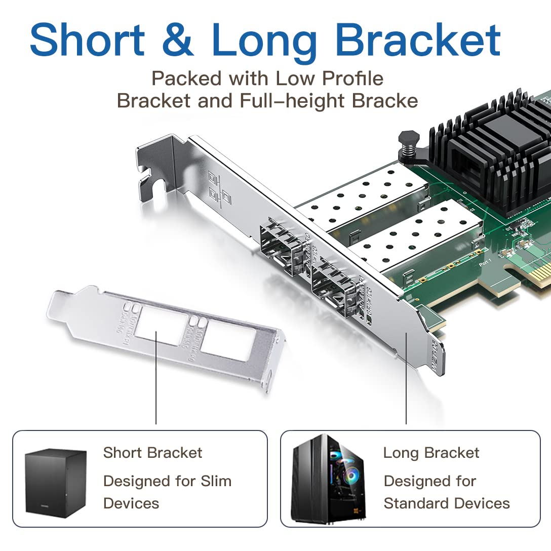 10Gb Sfp+ Pci E Network Card Nic, Compare To Intel X520 Da2, With Intel 82599Es Chip, Dual Sfp+ Port, Pci Express X8, Ethernet C