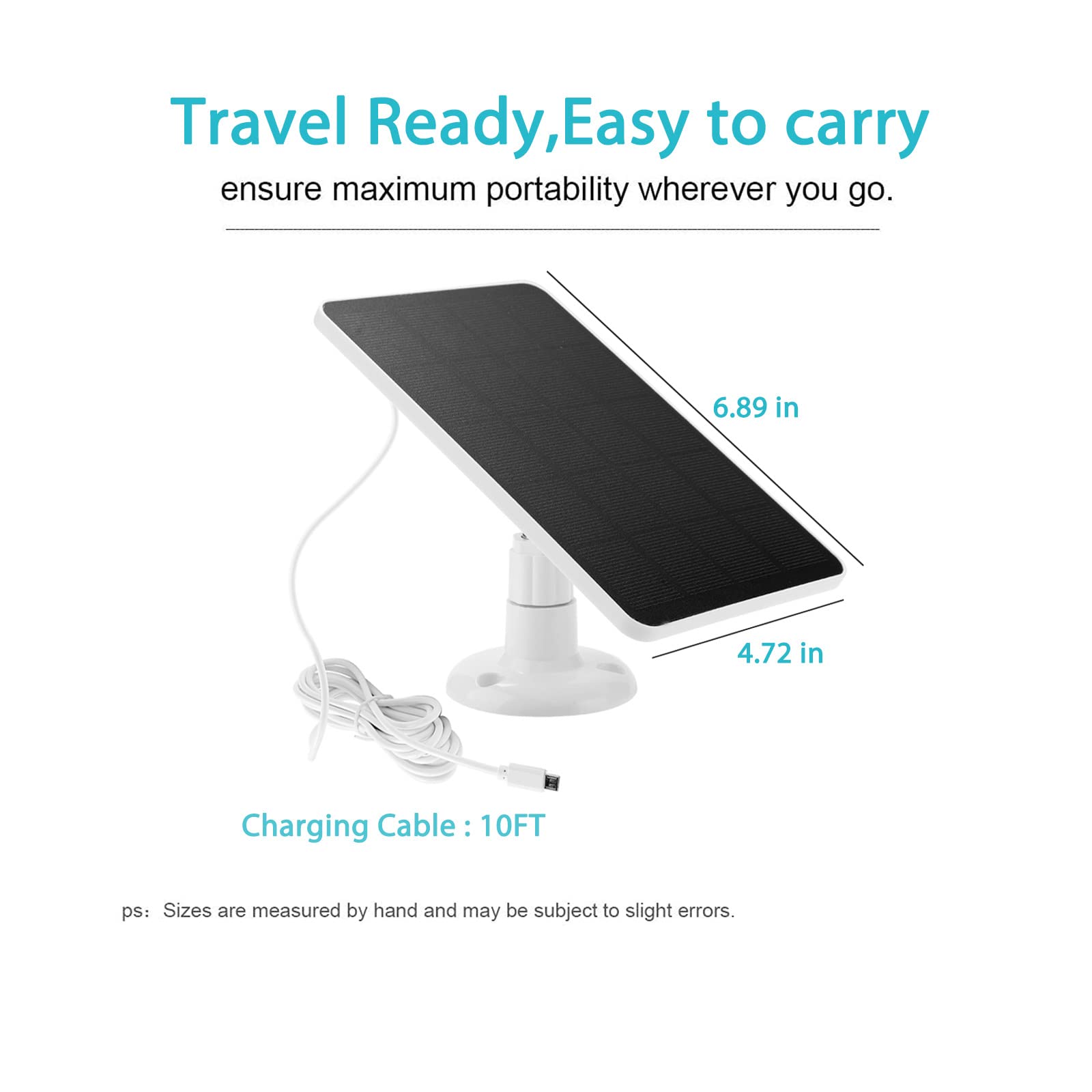 3 Pack Solar Panel Camera Charger Fit For Arlo Essential Spotlight/Xl Spotlight Camera, Ring Spotlight Cam Plus/Spotlight Pro 5V