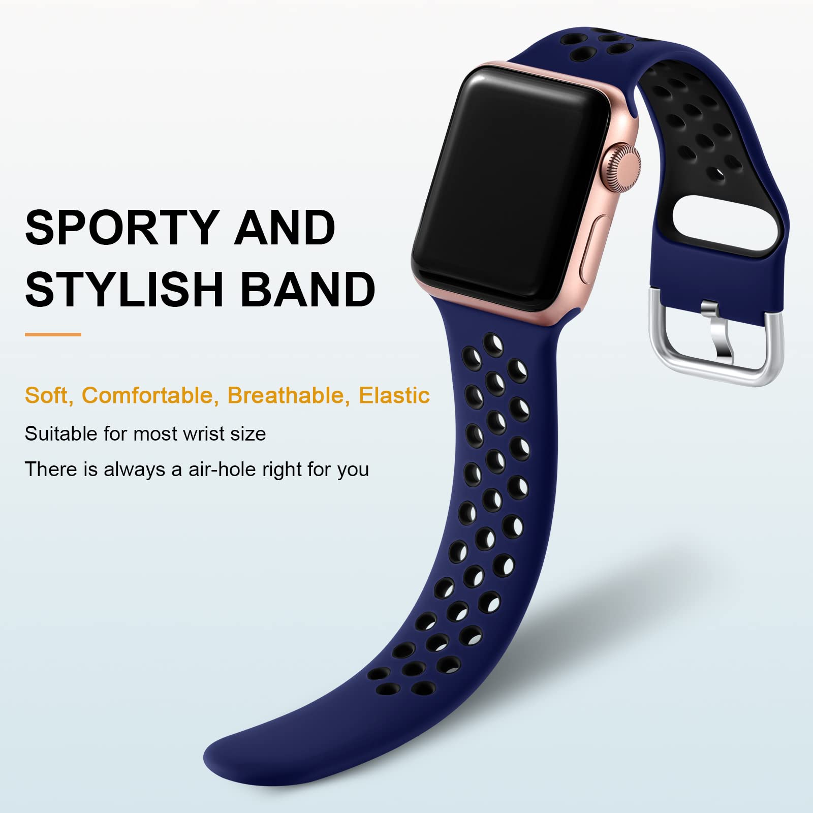 Lerobo 3 Pack Compatible With Apple Watch Ultra Band 49Mm 42Mm 44Mm 46Mm 45Mm 41Mm 40Mm 38Mm Sport Band Women Men,Soft Silicone