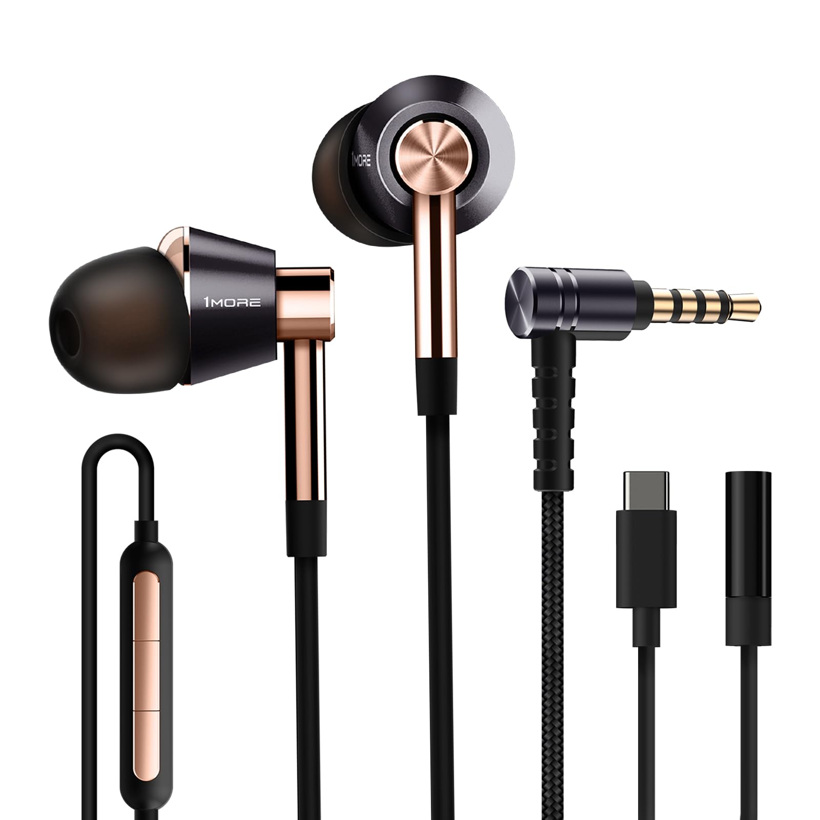 1MORE Triple Driver inEar Headphones HiRes Wired Earbuds with Mics