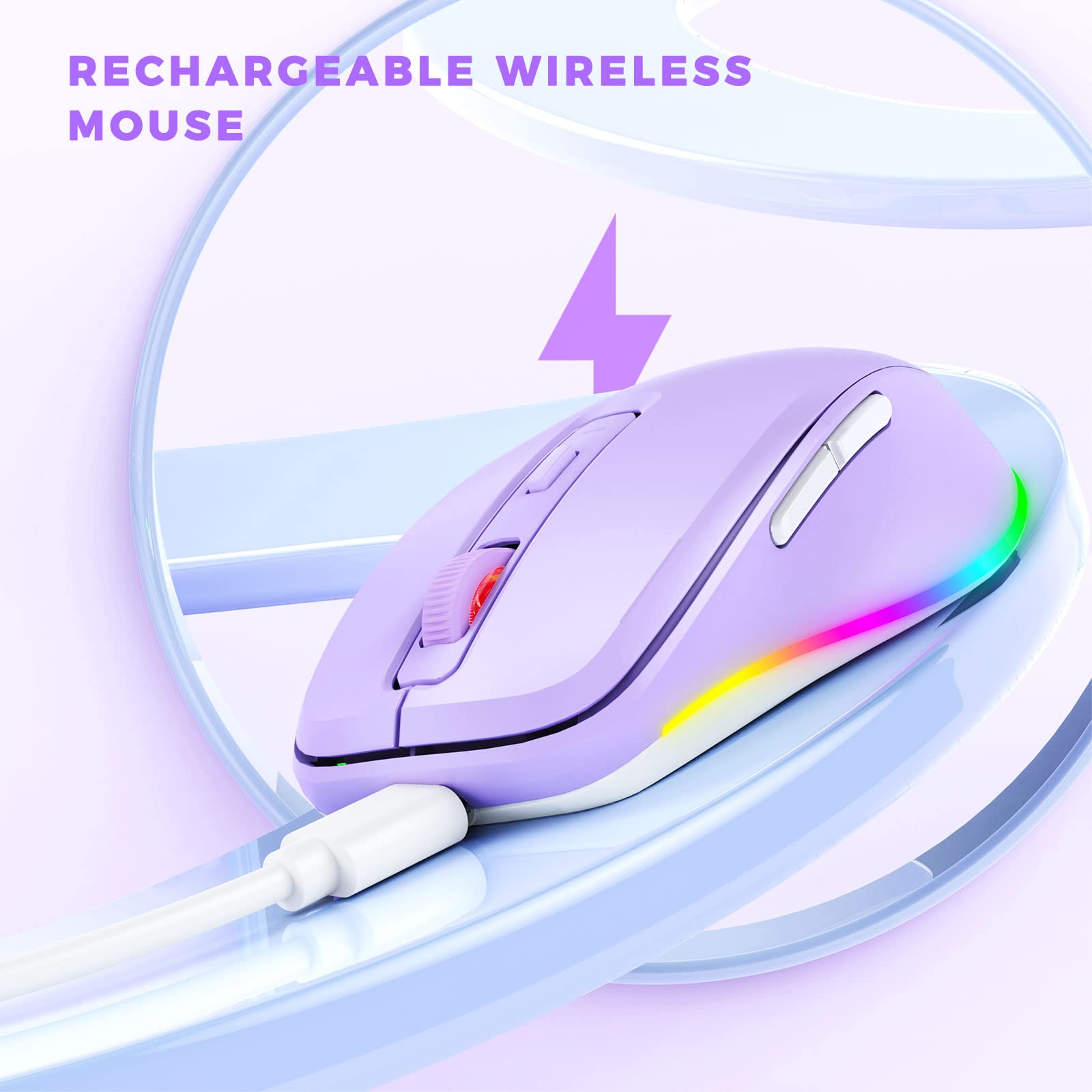 Wireless Mouse Jiggler   Led Wireless Mice With Build In Mouse Mover, Rechargeable Moving Mouse For Laptop With Undetectable Ran