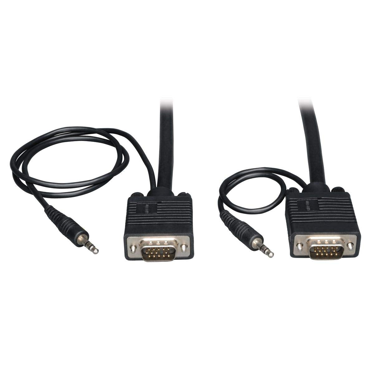 Vga Coax Monitor Cable With Audio, High Resolution Cable With Rgb Coax Hd15 And 3.5Mm M/M, 30 Ft.