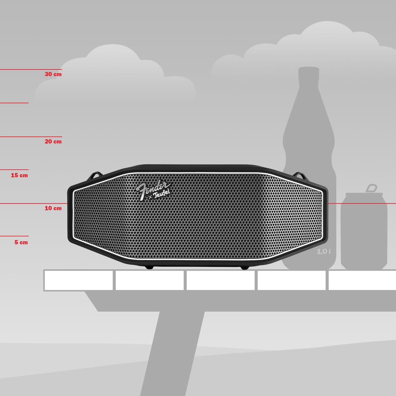 Teufel ROCKSTER CROSS Portable Bluetooth Speaker - Waterproof, 16-Hour Battery, Powerful Stereo Sound, Black & Steel