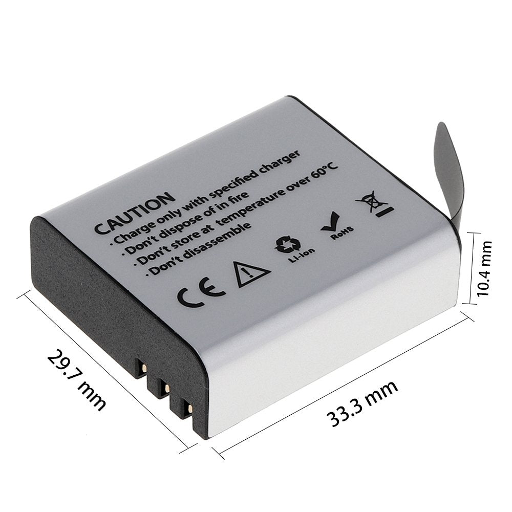 Vvhooy 3X1350Mah Rechargeable Action Camera Battery And Charger Compatible With Akaso Ek7000/Brave 4/Dragon Touch Vision 3 4K/Db