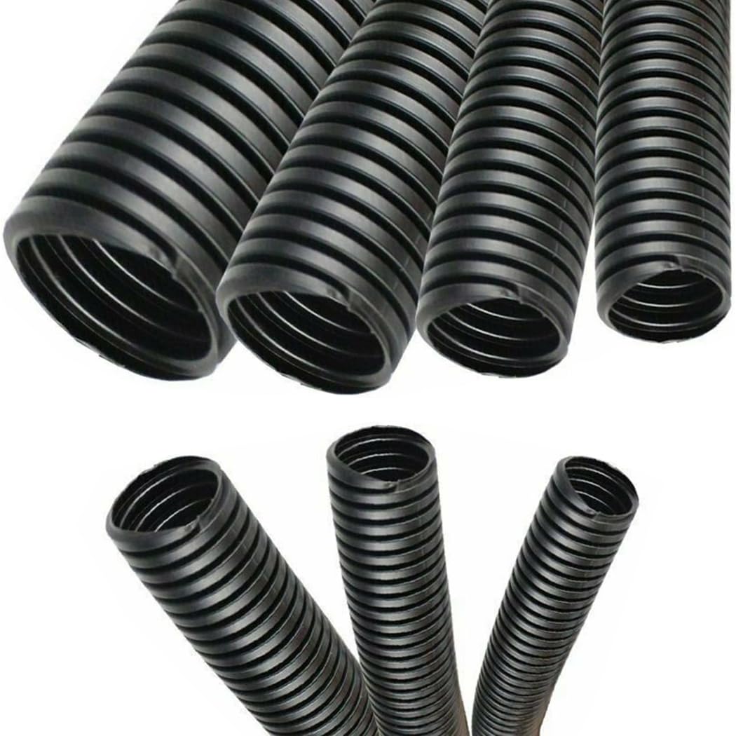 Electriduct 3/4'' Polypropylene Non Slit Wire Loom Corrugated Flexible Conduit   20 Feet   Black