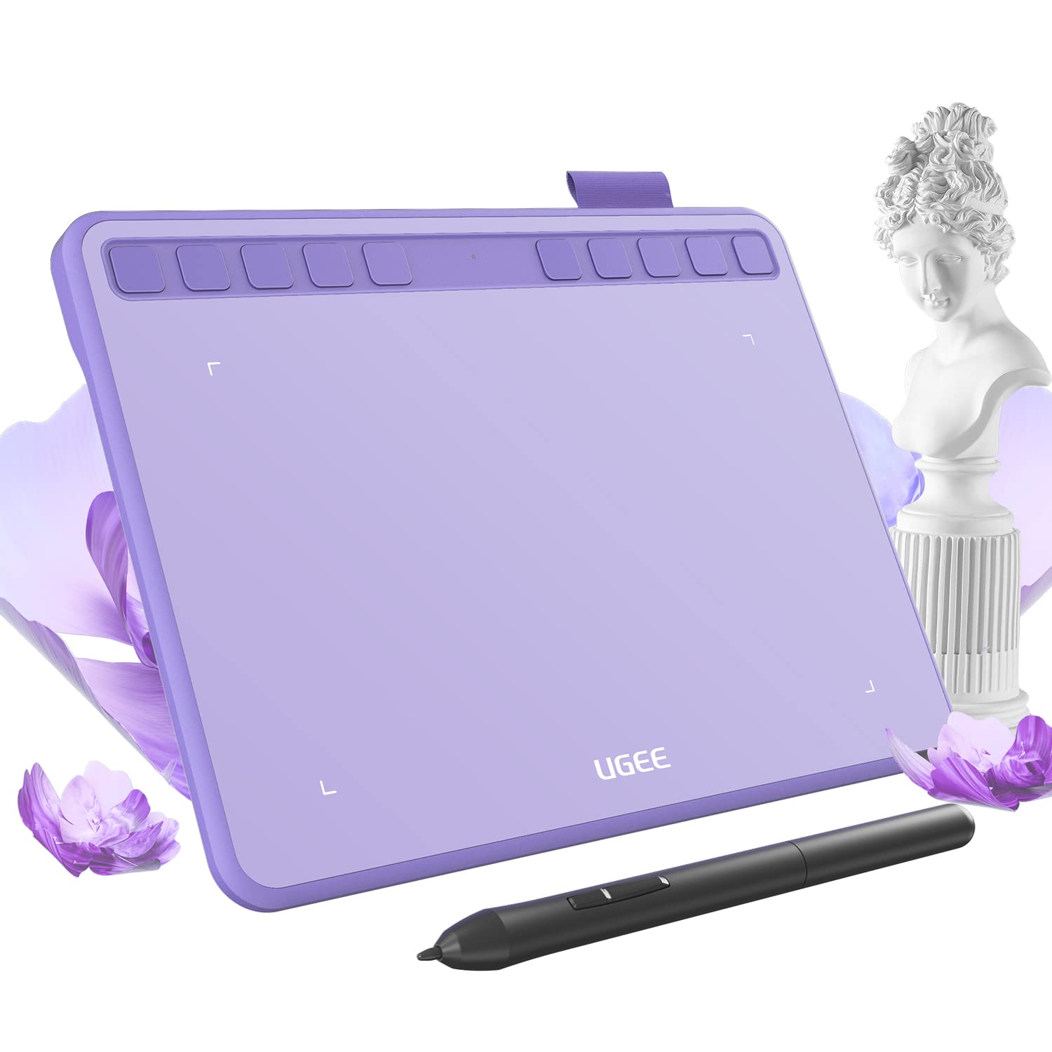 Ugee Drawing Tablet 6.5X4 Inches Computer Graphics Tablets With 10 Hot Keys,Digital Tablet Battery Free Stylus 8192 Pressure Sen