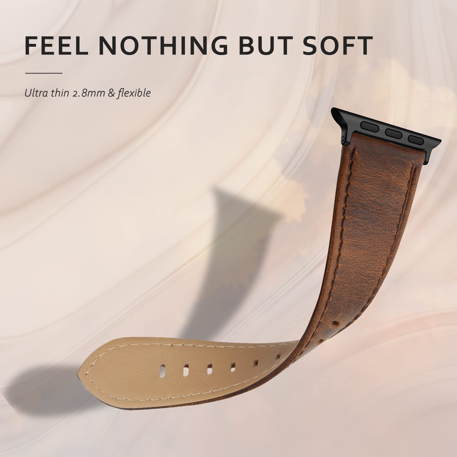 Edimens Leather Bands Compatible With Apple Watch 49Mm 45Mm 42Mm 44Mm Band Men Women, Vintage Genuine Leather Wristband Replacem