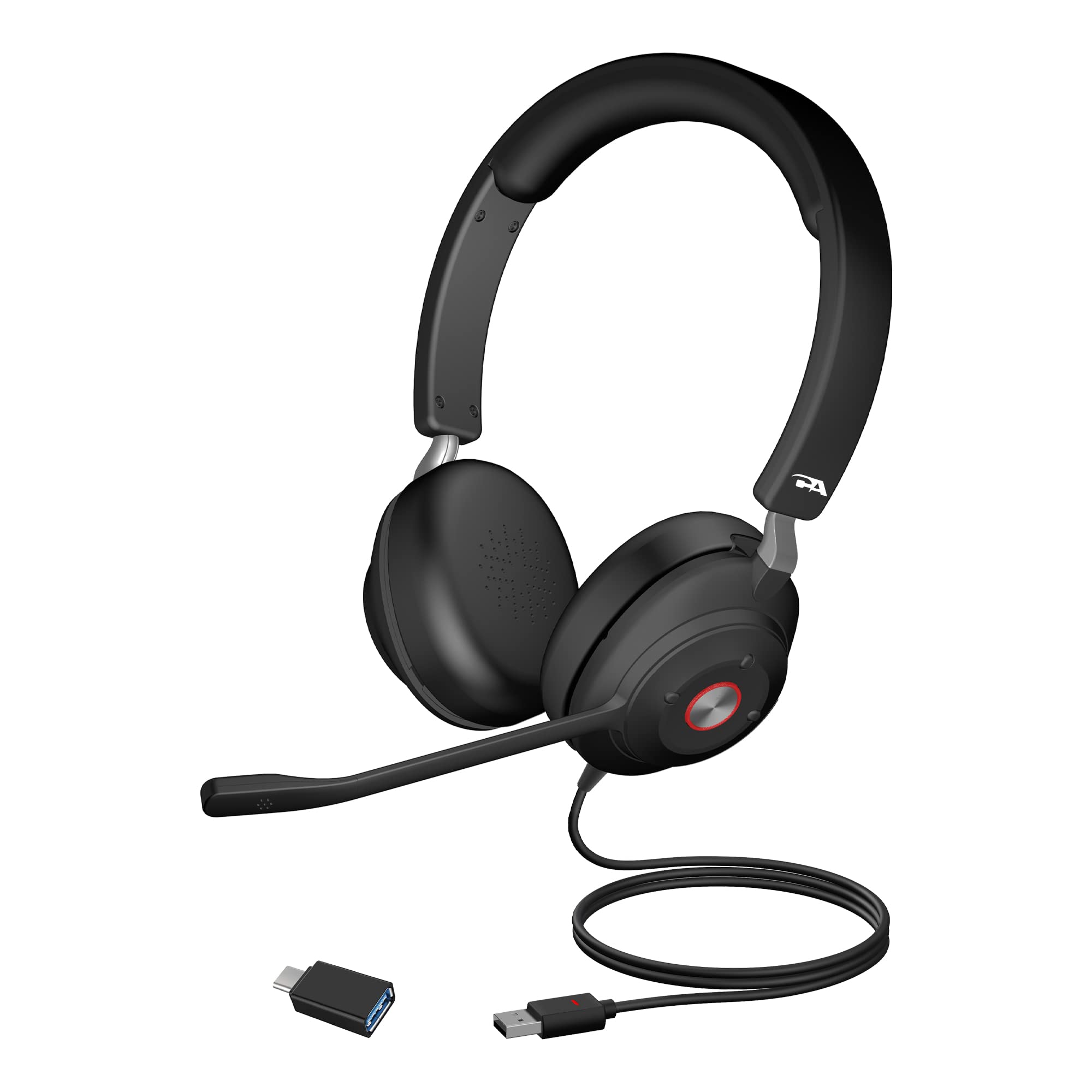 Cyber Acoustics CA Essential USB Headset (HS-2000) - Professional Headset for Calls & Music, All-Day Comfort, Integrated Ear Cup