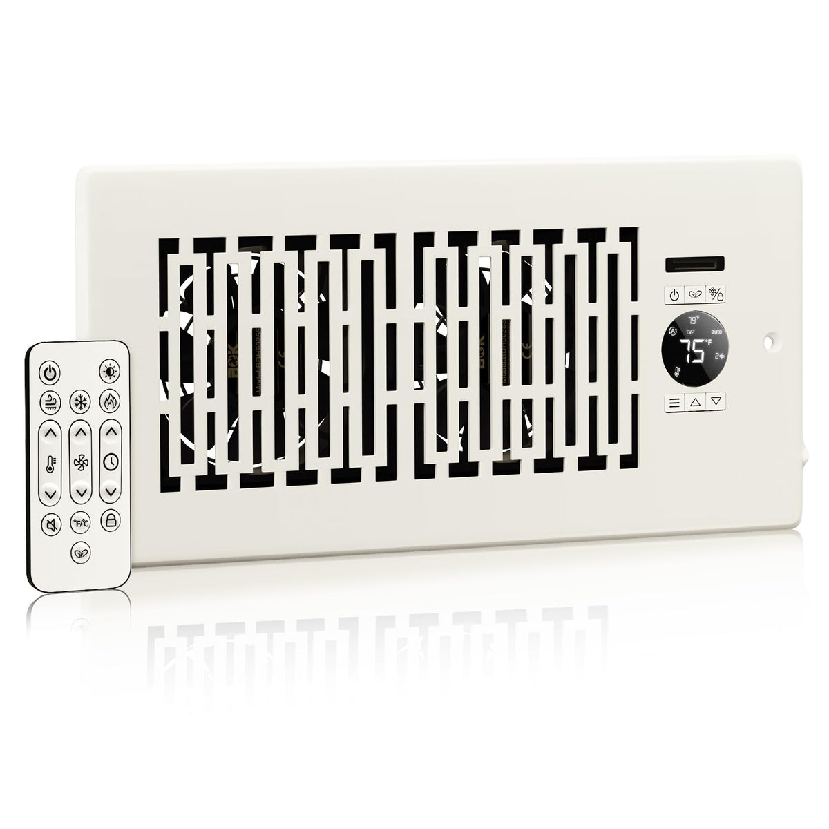 Motctqvd Smart Register Vent Booster Fan For 4    X 10    Register Holes, Register Booster Fans With Thermostat & Remote Control