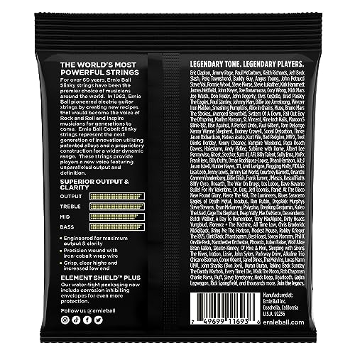Ernie Ball Mammoth Slinky Cobalt Electric Guitar Strings 12 62 Gauge